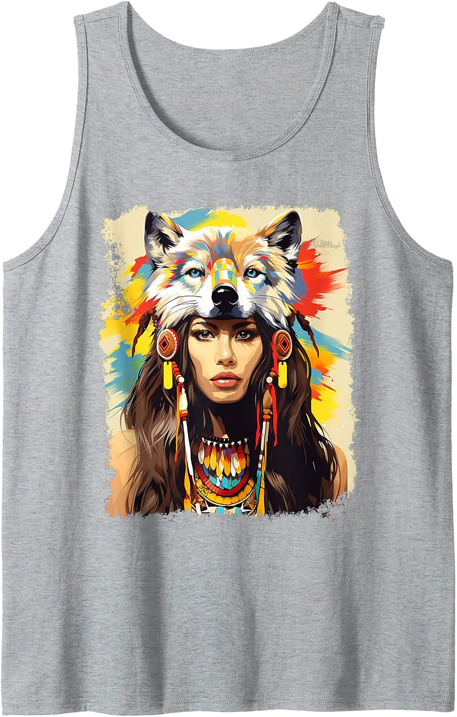 Wolf Spirit Graphic Tank Breathable Sleeveless Shirt