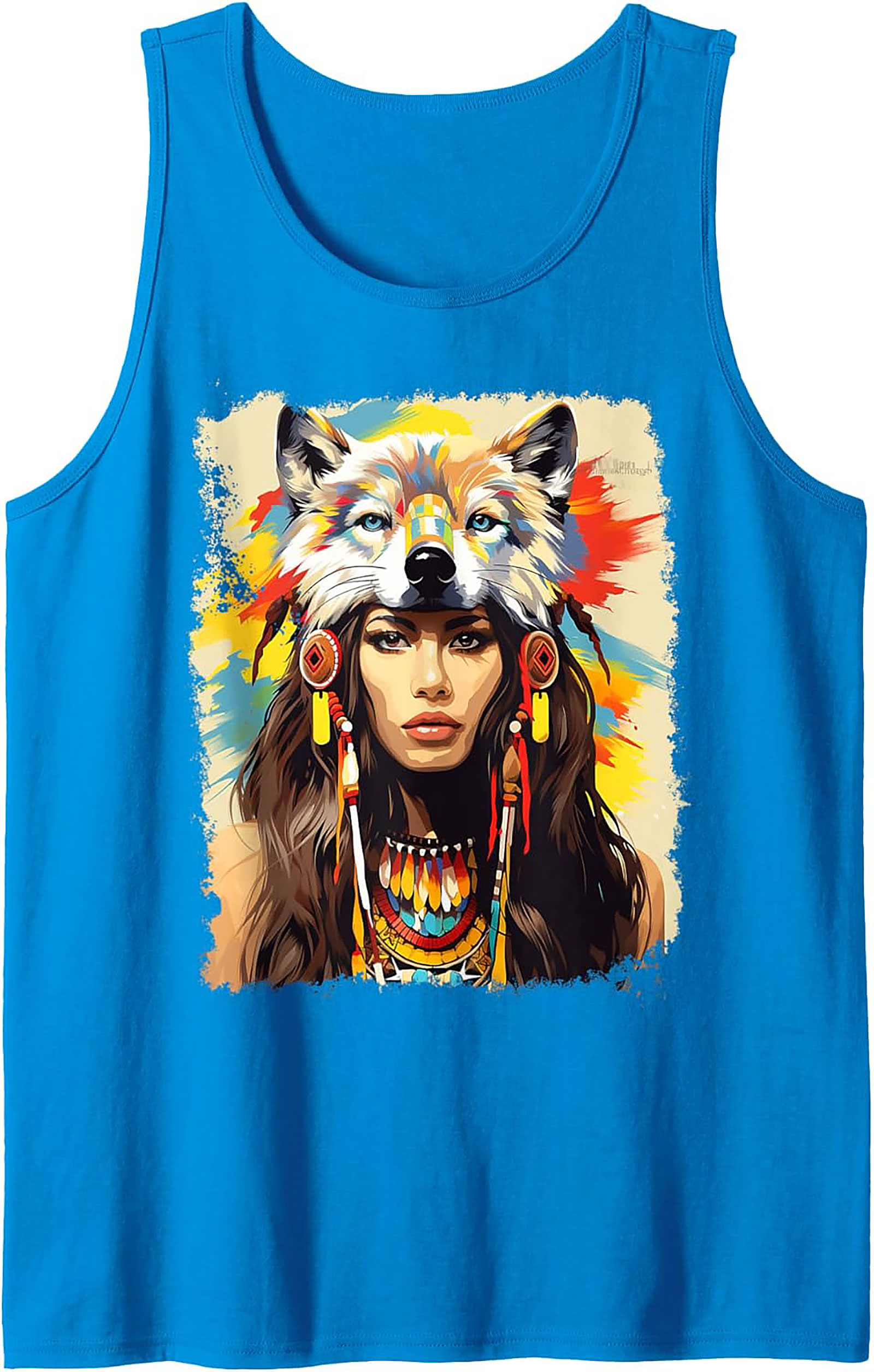 Wolf Spirit Graphic Tank Breathable Sleeveless Shirt