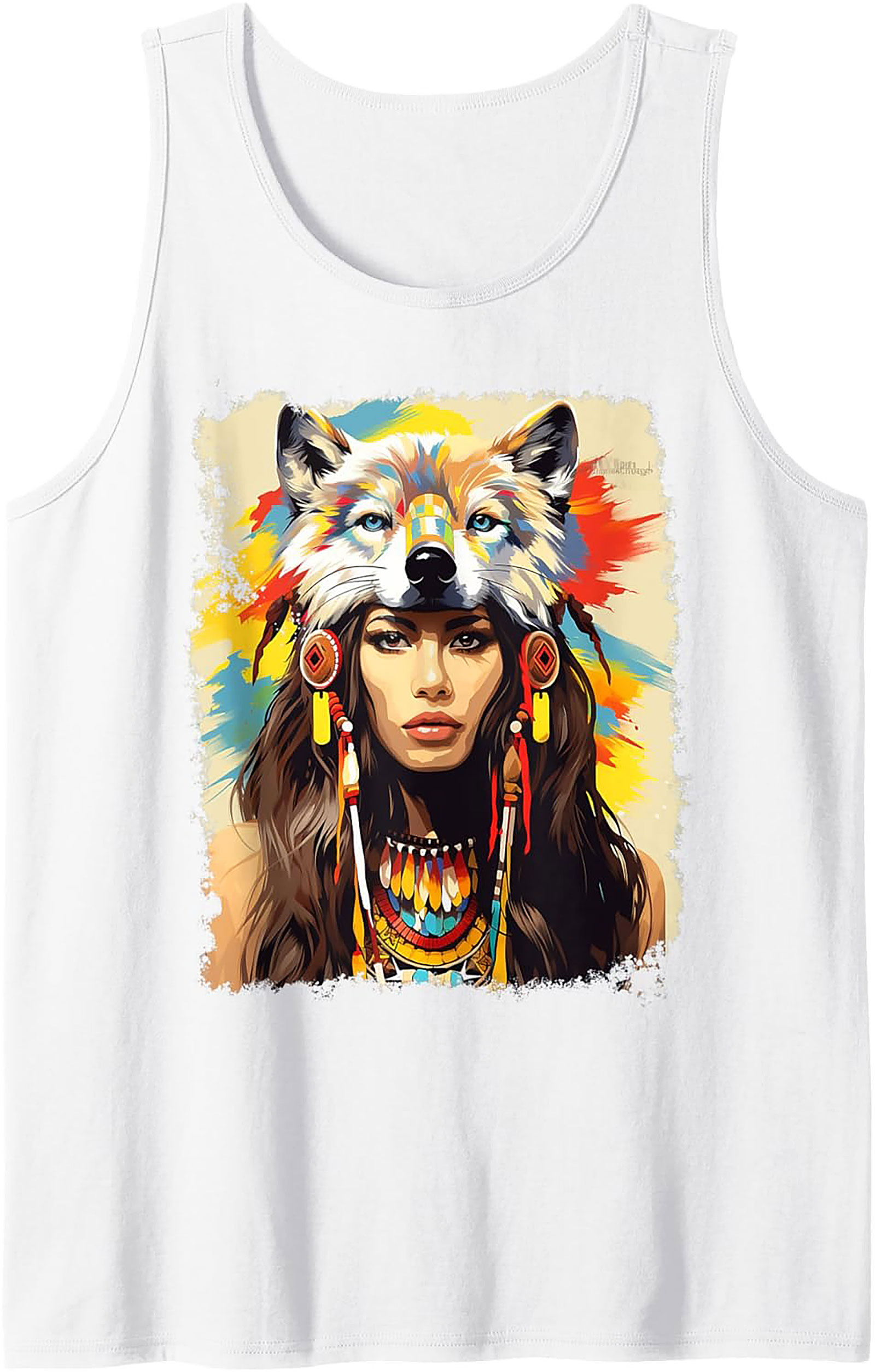 Wolf Spirit Graphic Tank Breathable Sleeveless Shirt