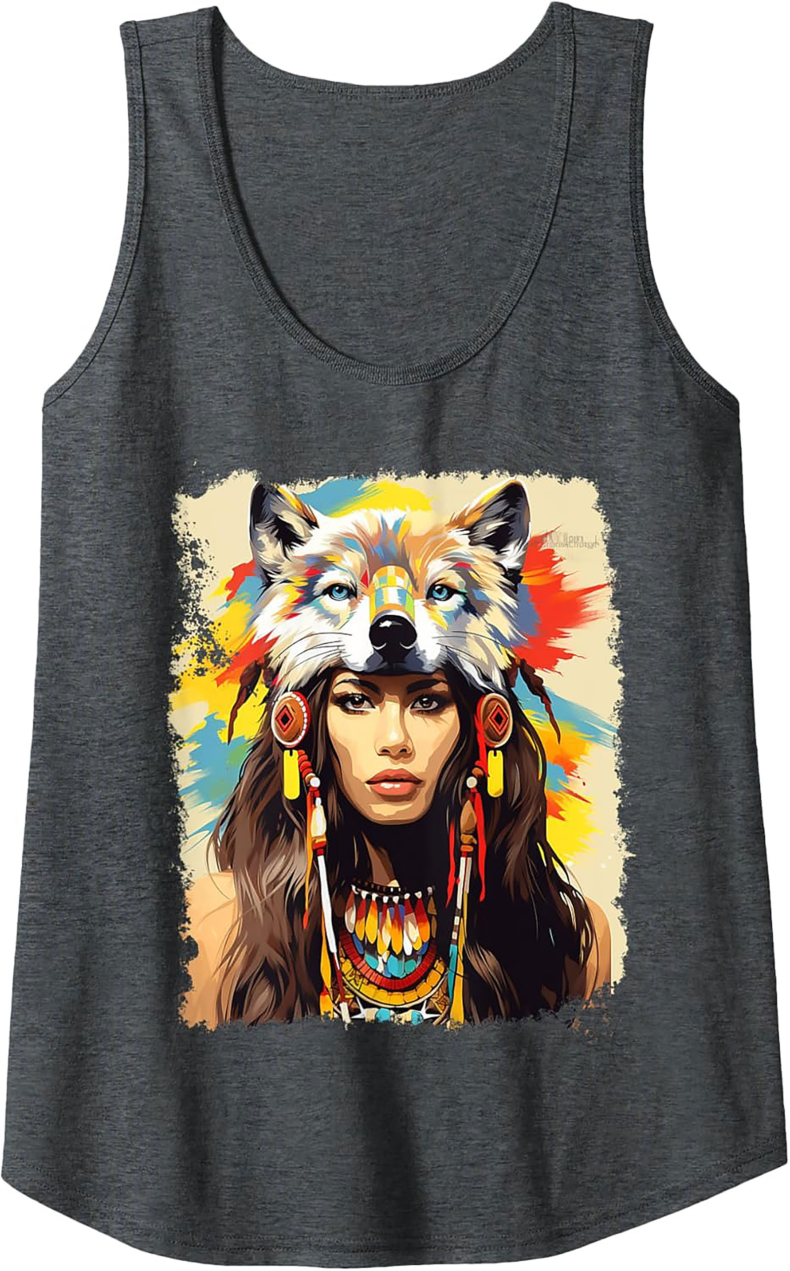 Wolf Spirit Graphic Tank Breathable Sleeveless Shirt
