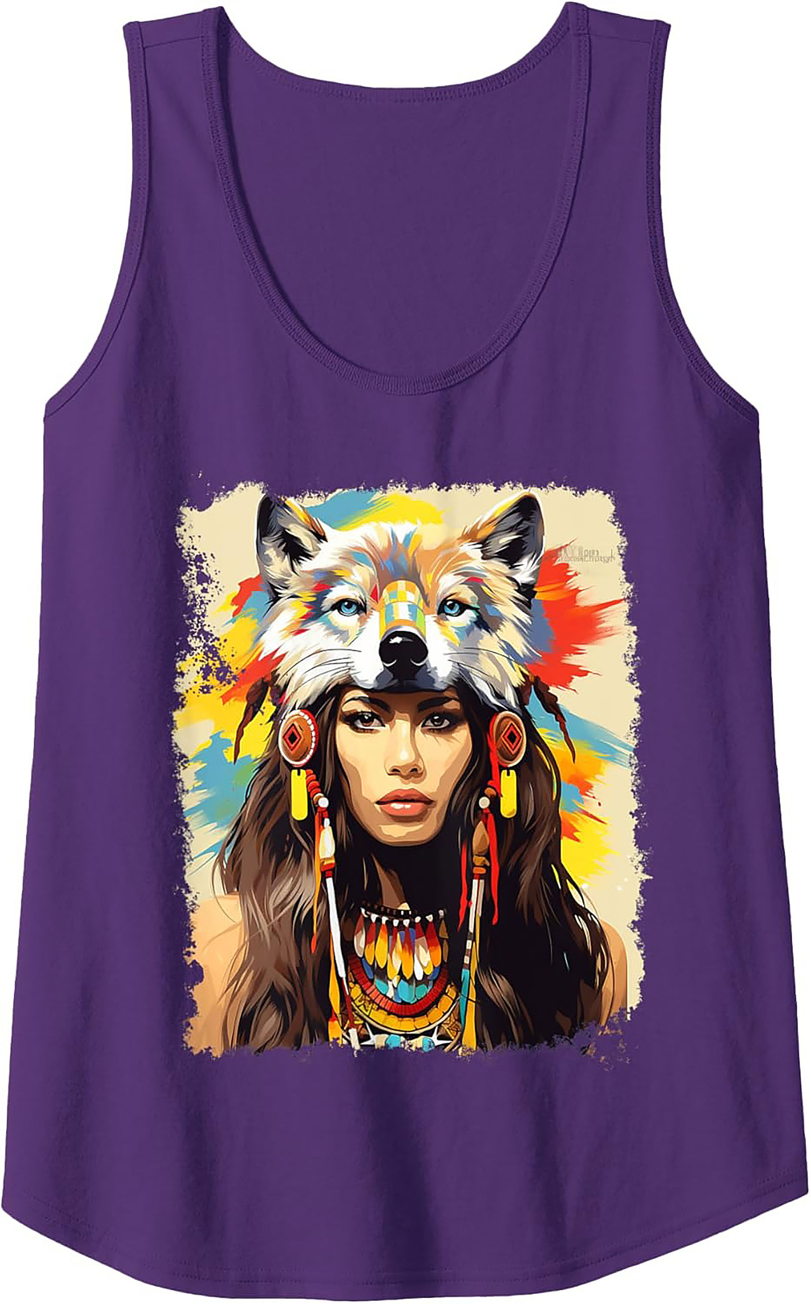 Wolf Spirit Graphic Tank Breathable Sleeveless Shirt