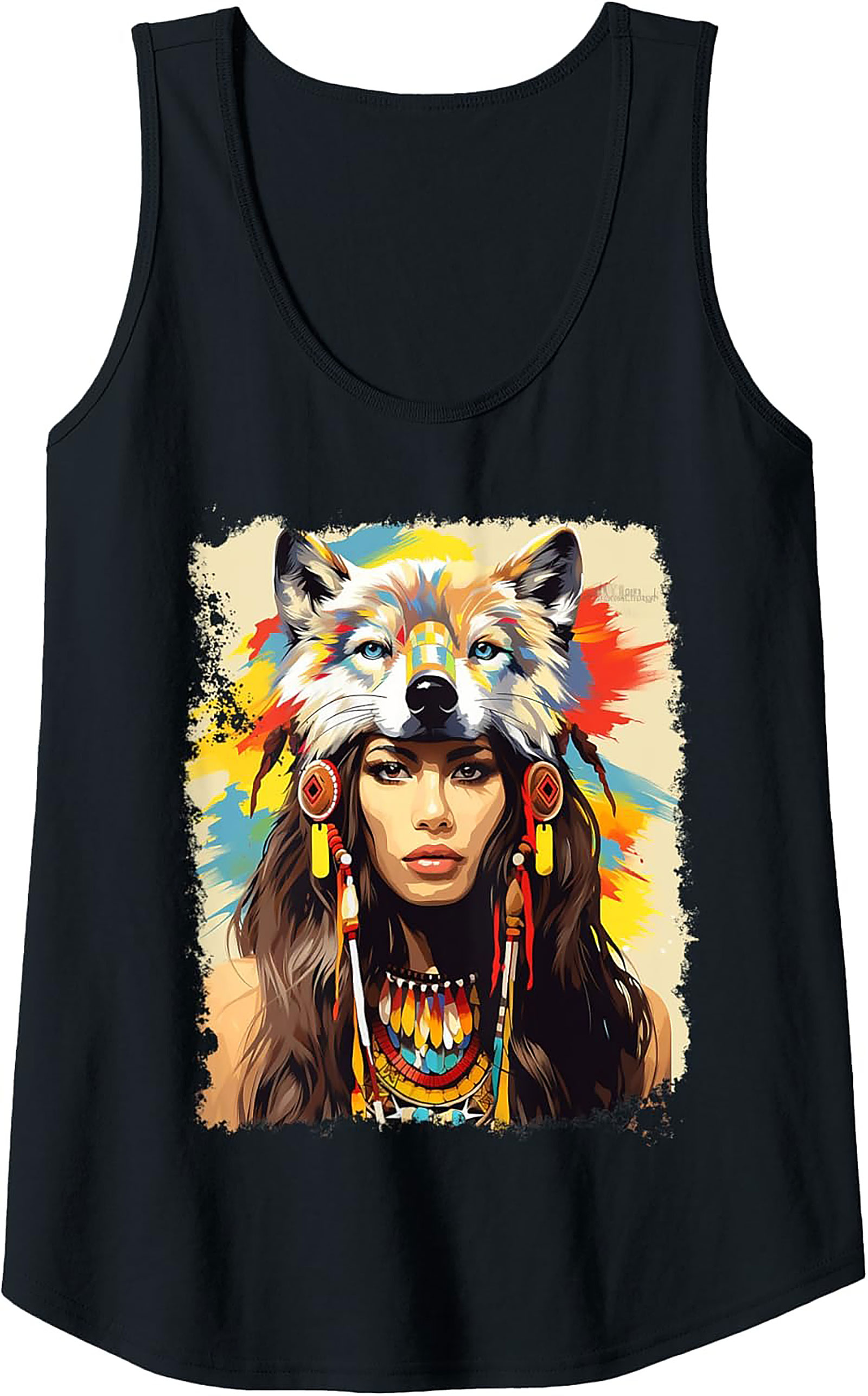 Wolf Spirit Graphic Tank Breathable Sleeveless Shirt