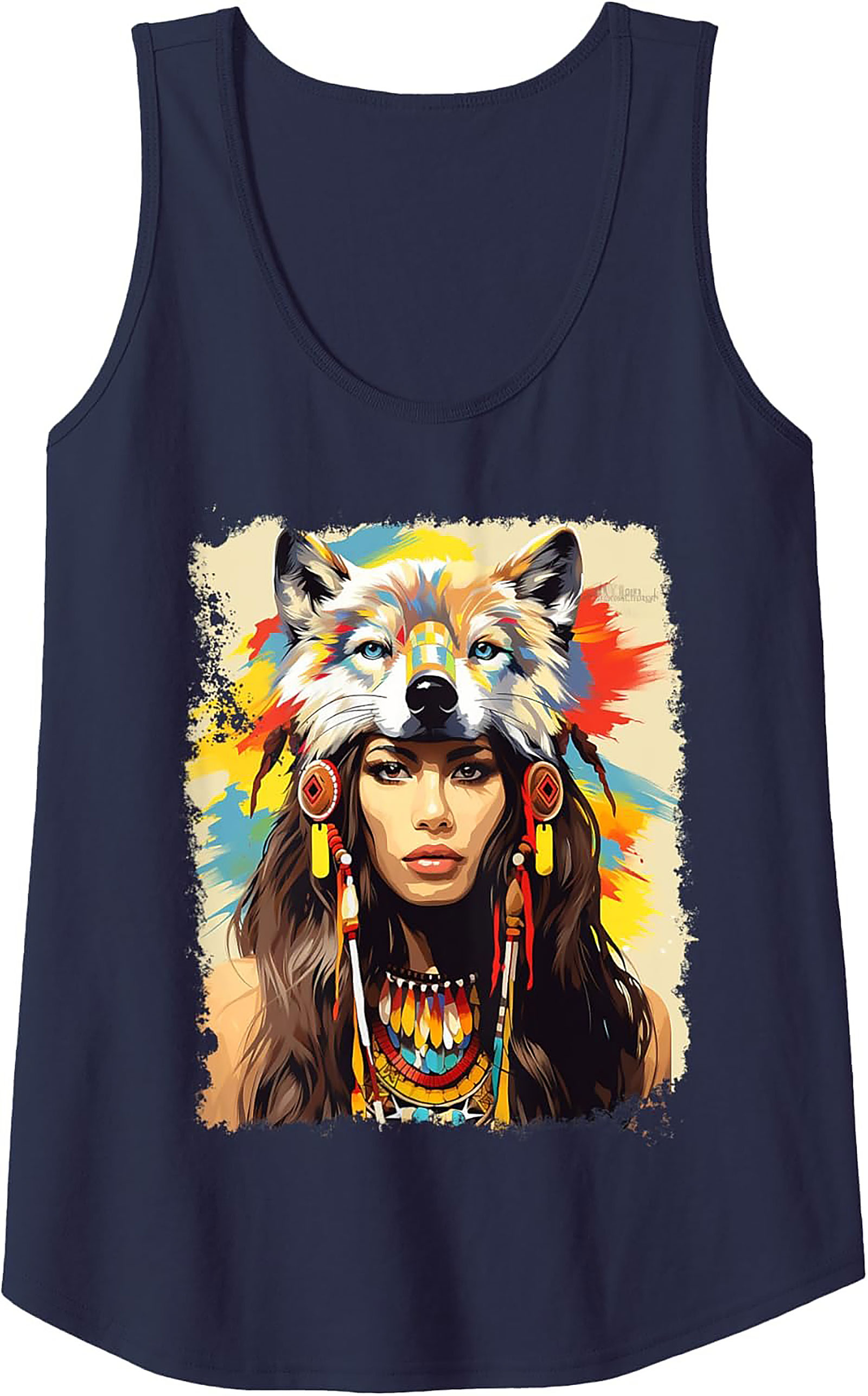 Wolf Spirit Graphic Tank Breathable Sleeveless Shirt