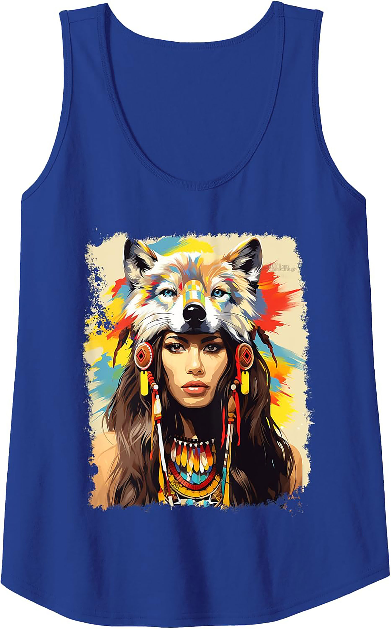 Wolf Spirit Graphic Tank Breathable Sleeveless Shirt