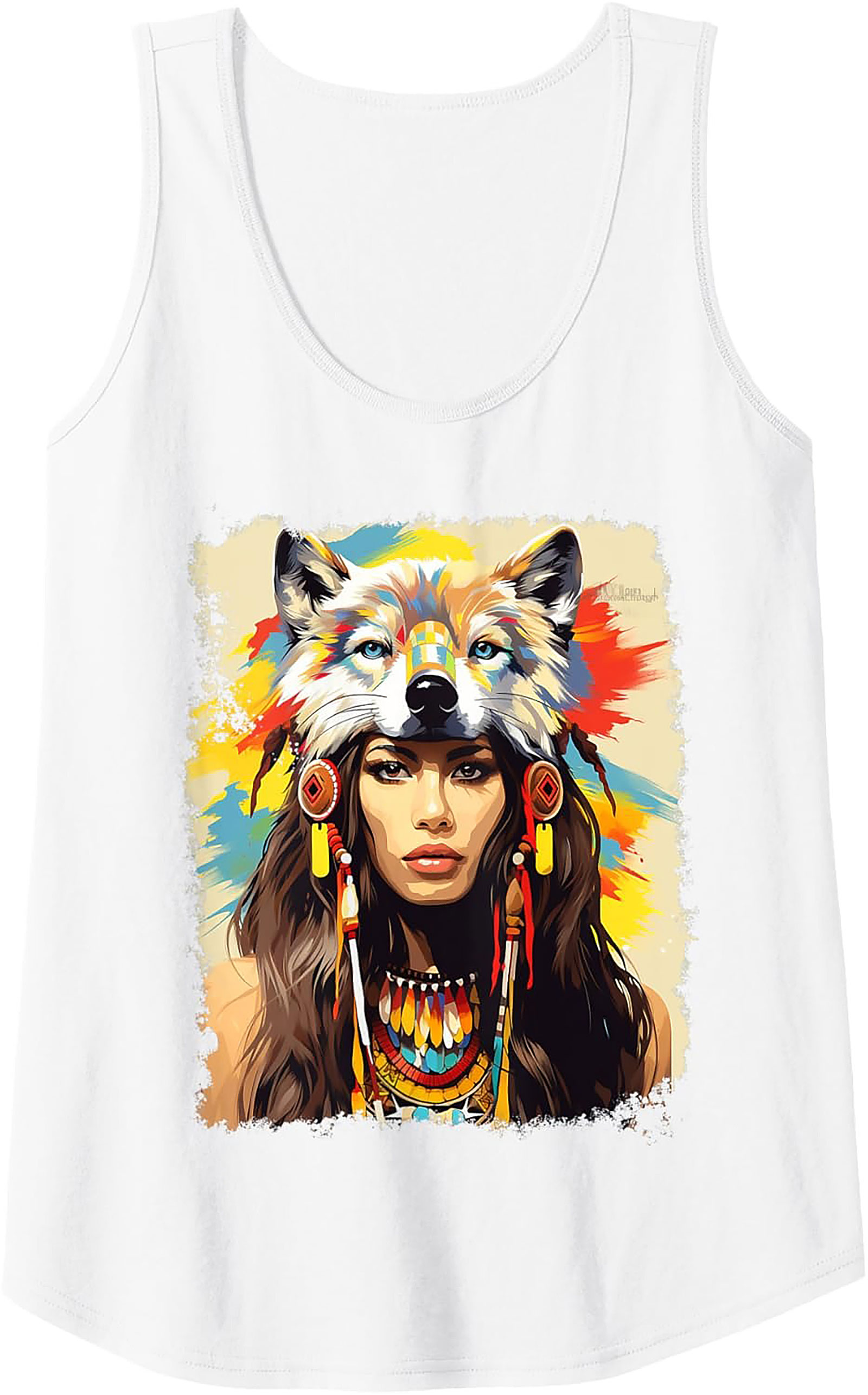 Wolf Spirit Graphic Tank Breathable Sleeveless Shirt