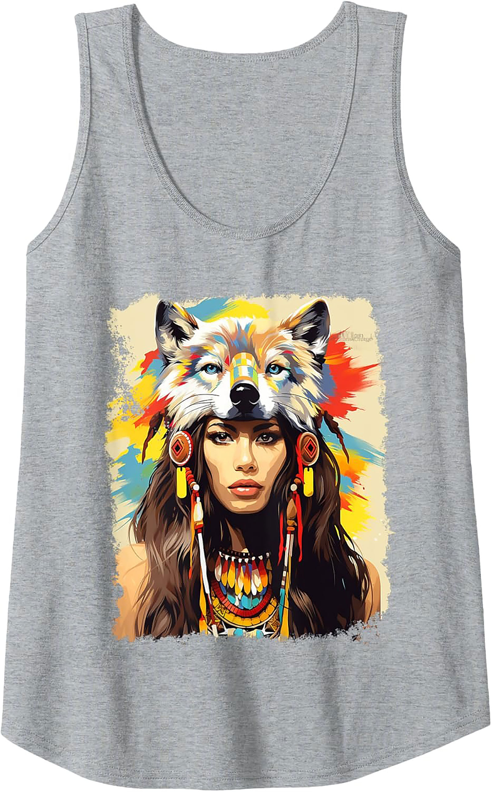 Wolf Spirit Graphic Tank Breathable Sleeveless Shirt
