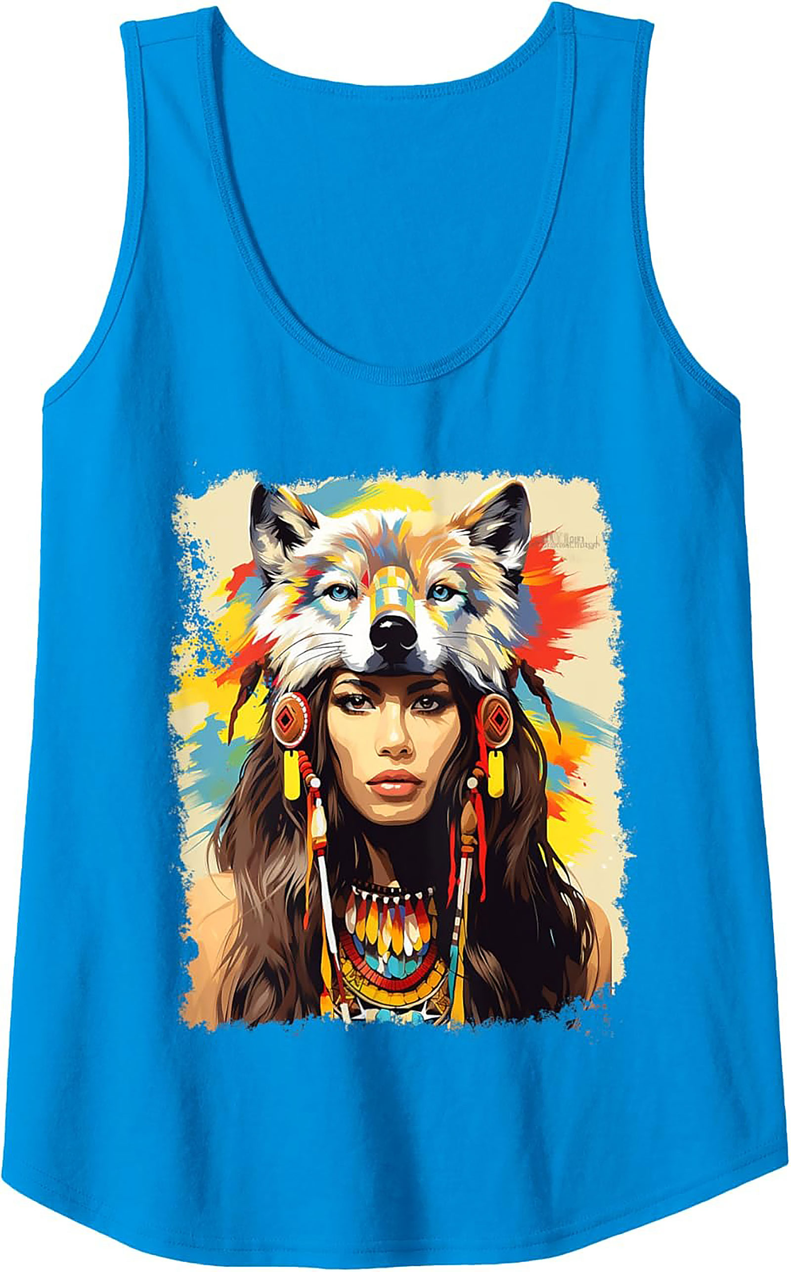 Wolf Spirit Graphic Tank Breathable Sleeveless Shirt