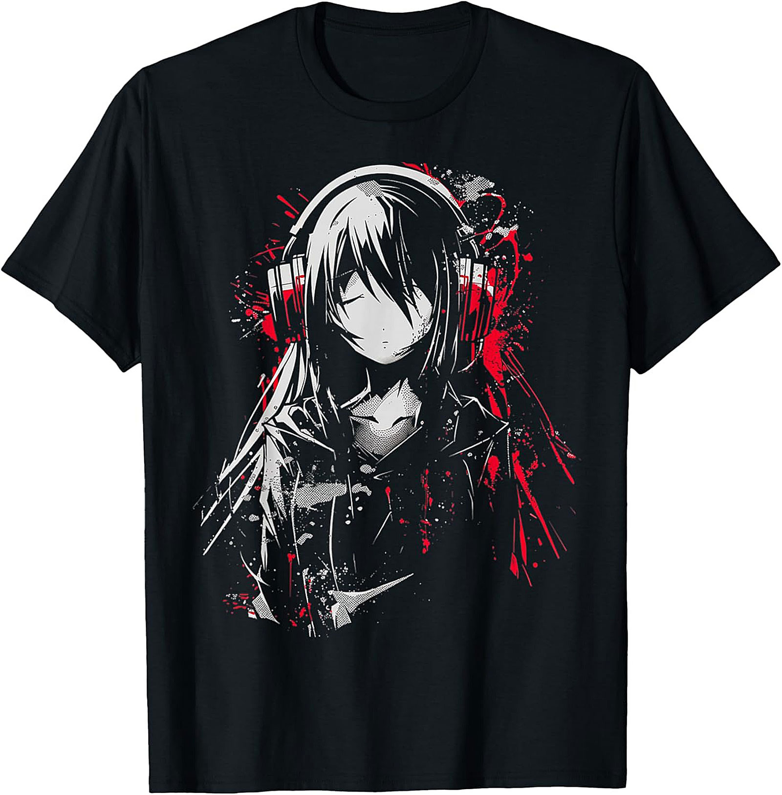 Anime Music Graphic Tee | Grunge Headphone Unisex Shirt