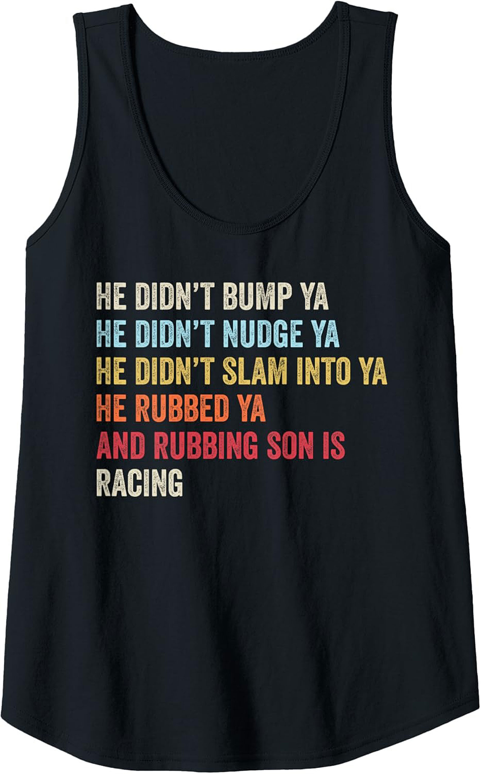Rubbing Is Racing Graphic Tank Top Motorsport Sleeveless Shirt