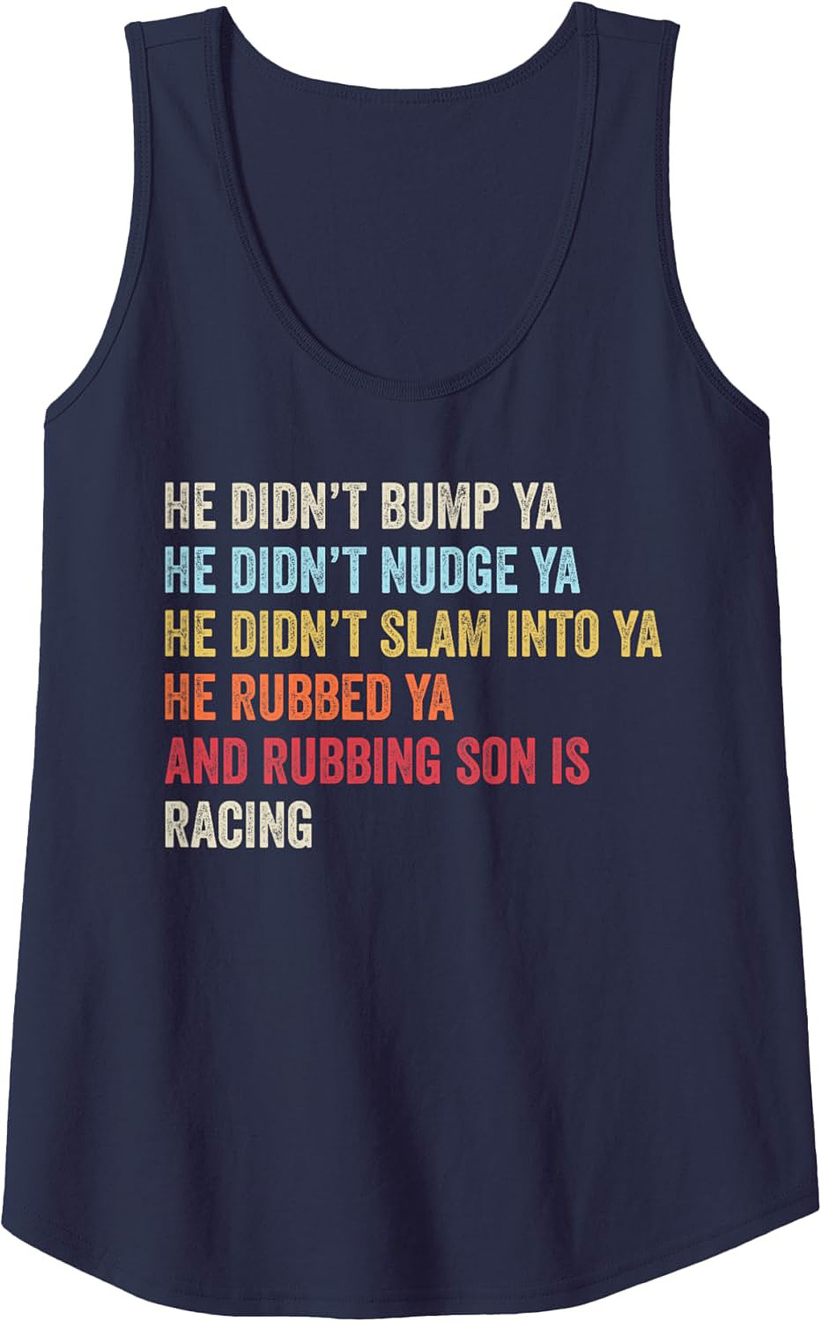 Rubbing Is Racing Graphic Tank Top Motorsport Sleeveless Shirt
