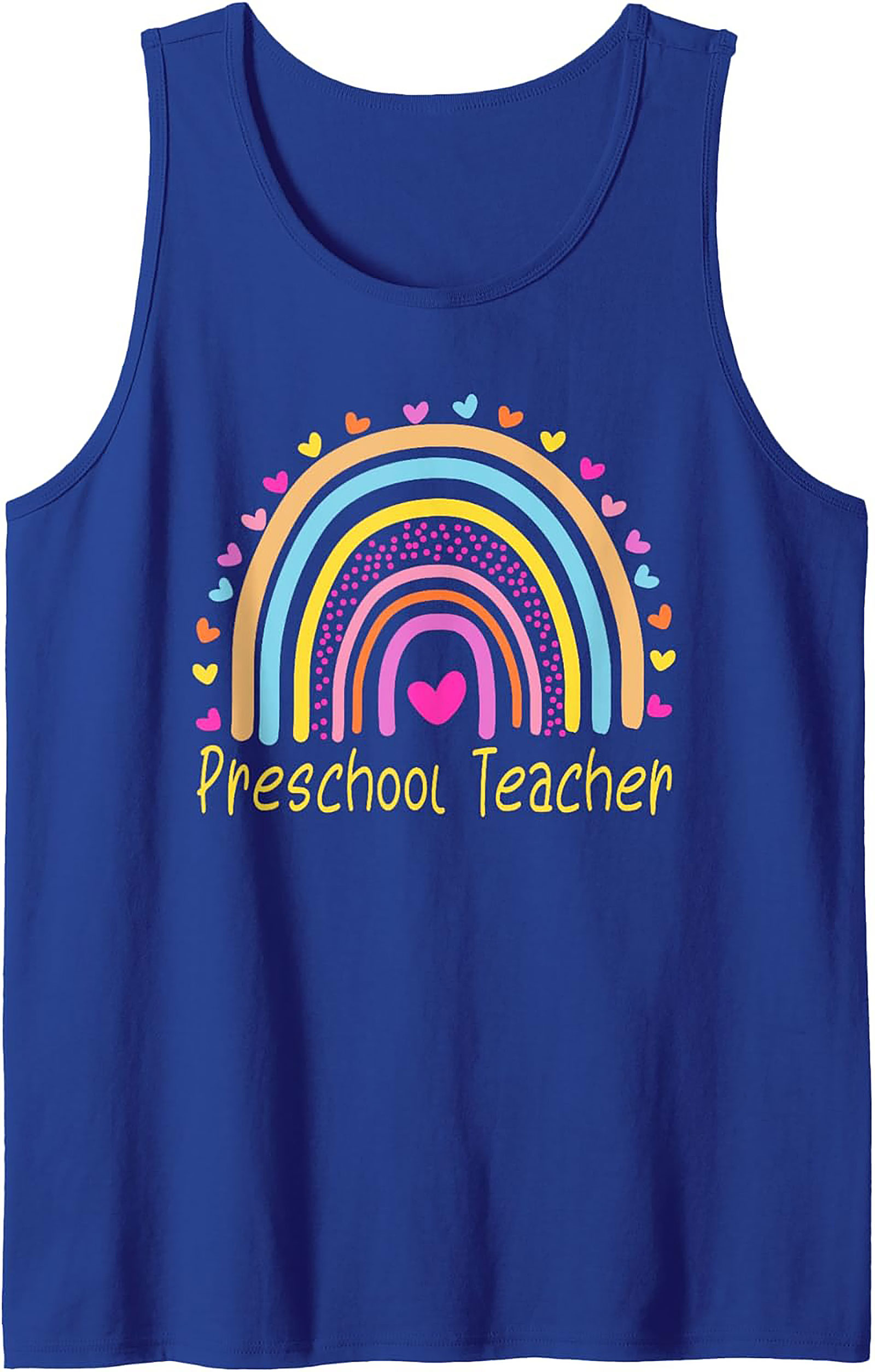 Preschool Teacher Tank Top Rainbow Graphic Sleeveless Shirt