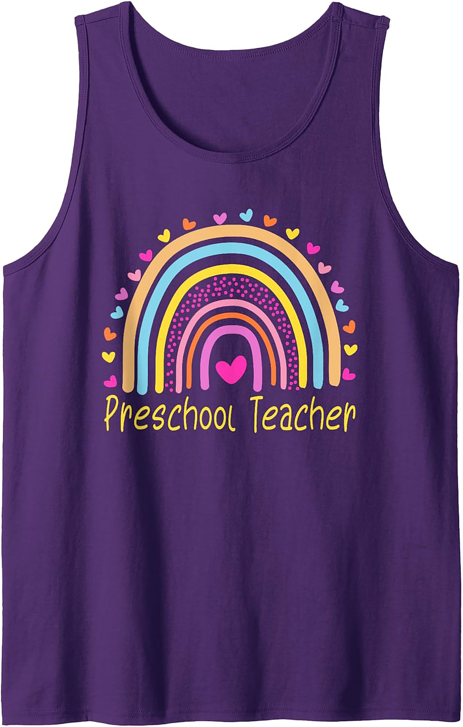 Preschool Teacher Tank Top Rainbow Graphic Sleeveless Shirt
