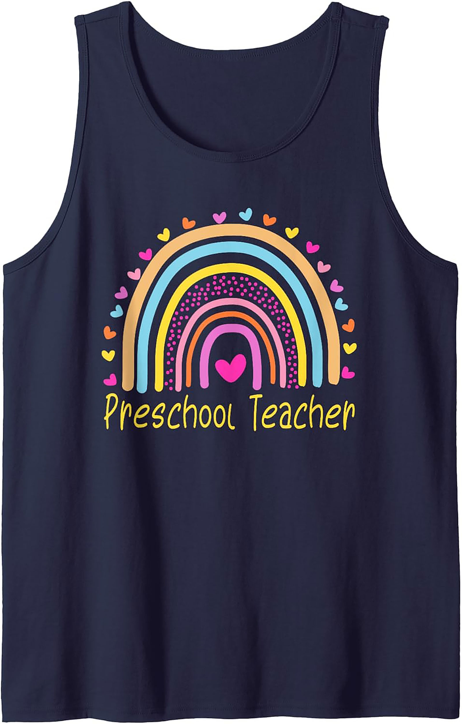 Preschool Teacher Tank Top Rainbow Graphic Sleeveless Shirt