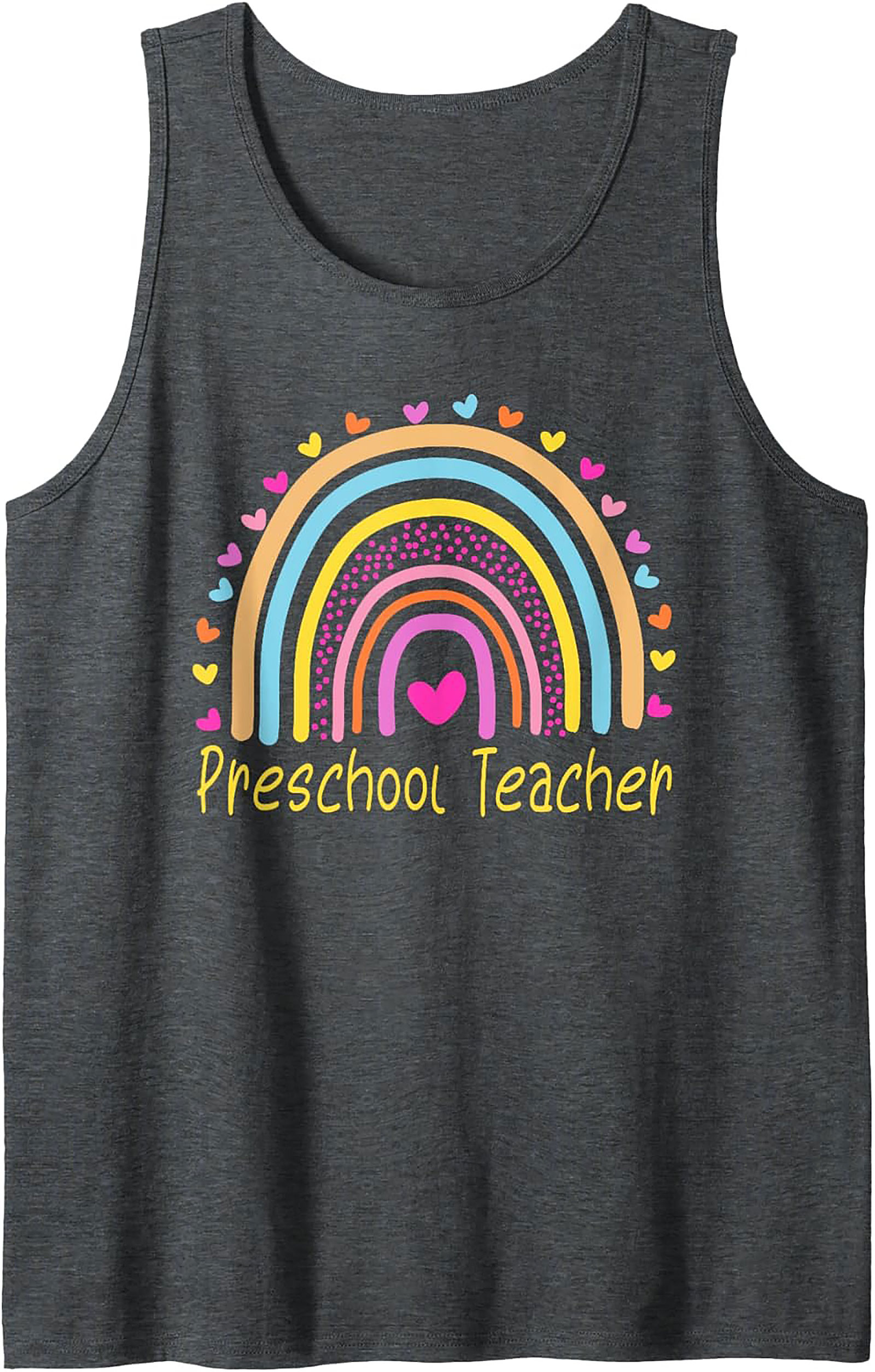 Preschool Teacher Tank Top Rainbow Graphic Sleeveless Shirt