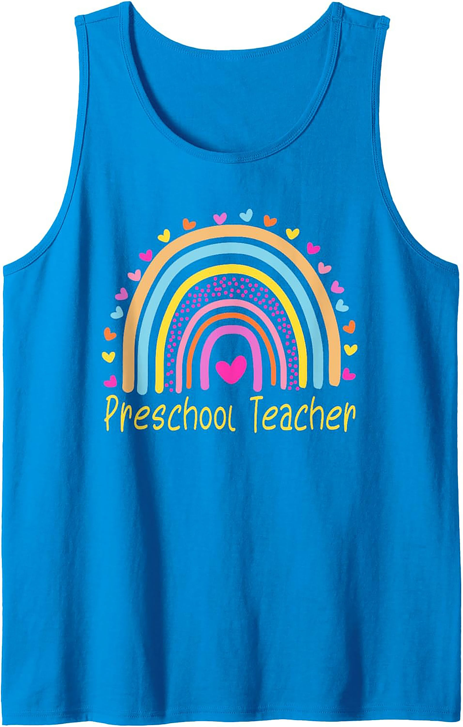 Preschool Teacher Tank Top Rainbow Graphic Sleeveless Shirt