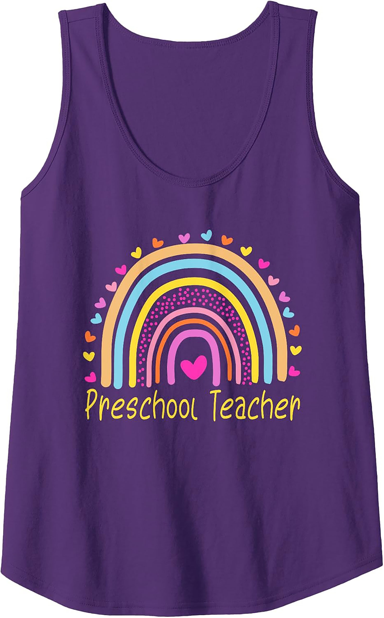 Preschool Teacher Tank Top Rainbow Graphic Sleeveless Shirt
