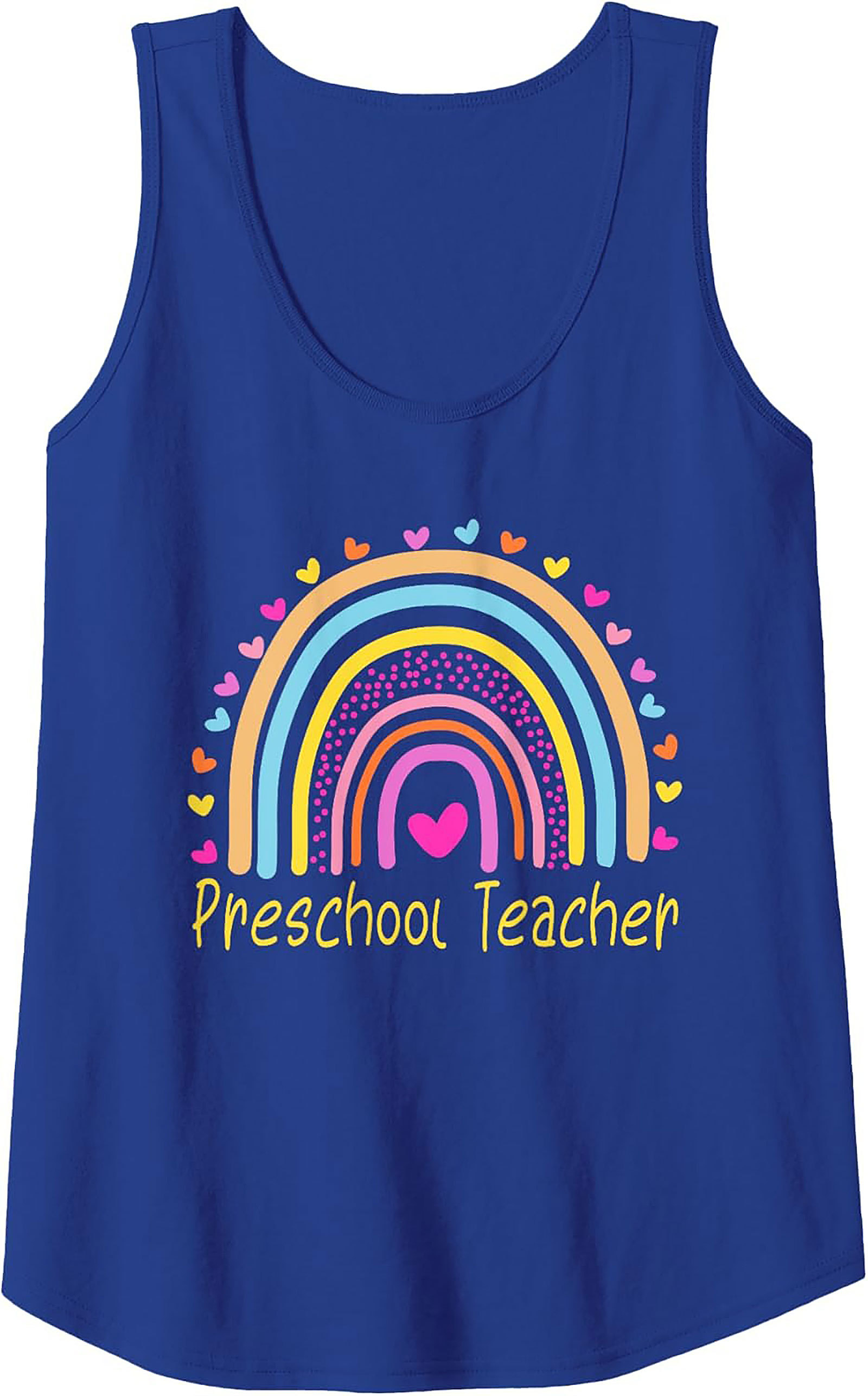 Preschool Teacher Tank Top Rainbow Graphic Sleeveless Shirt