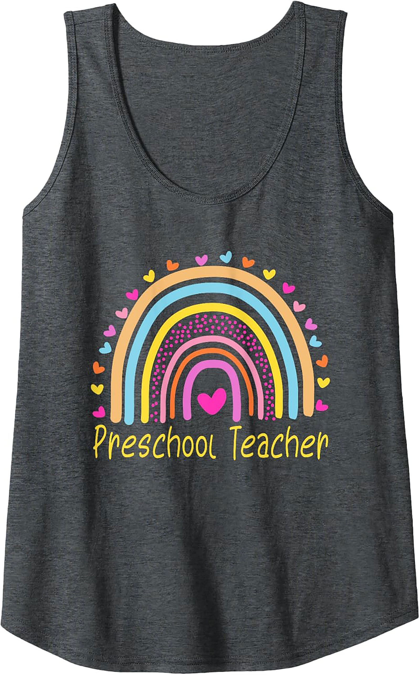Preschool Teacher Tank Top Rainbow Graphic Sleeveless Shirt