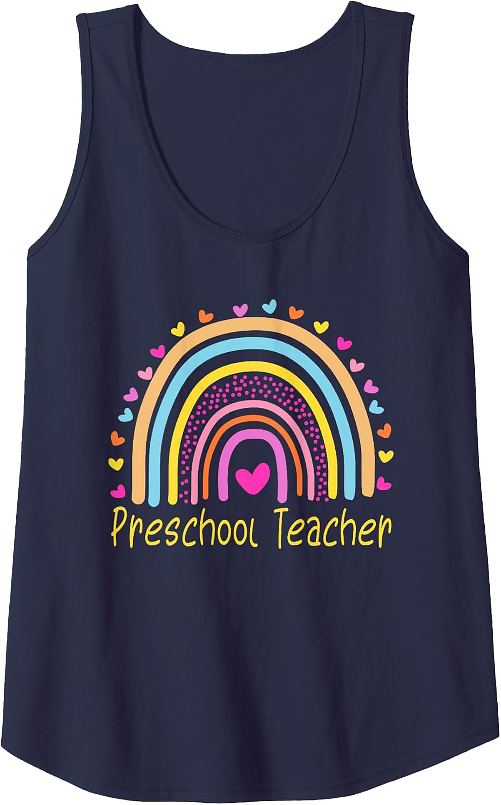 Preschool Teacher Tank Top Rainbow Graphic Sleeveless Shirt