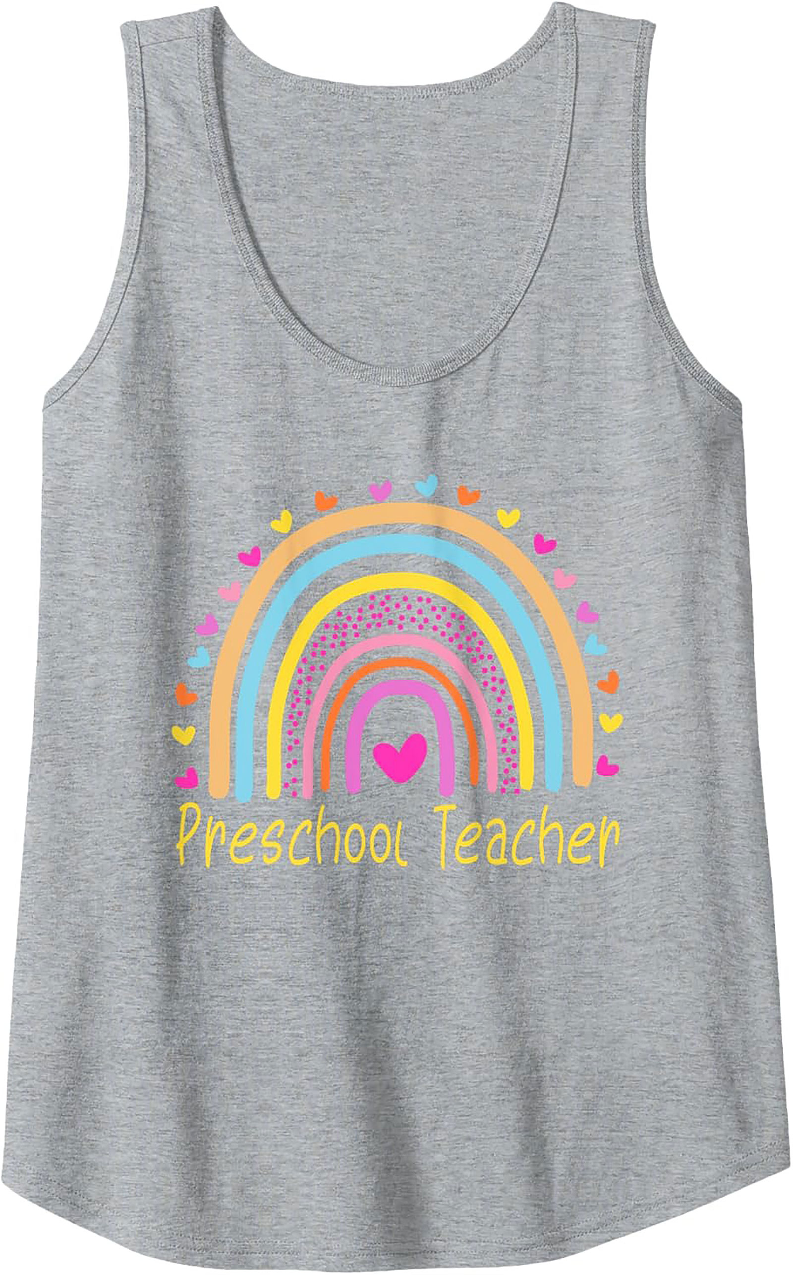Preschool Teacher Tank Top Rainbow Graphic Sleeveless Shirt