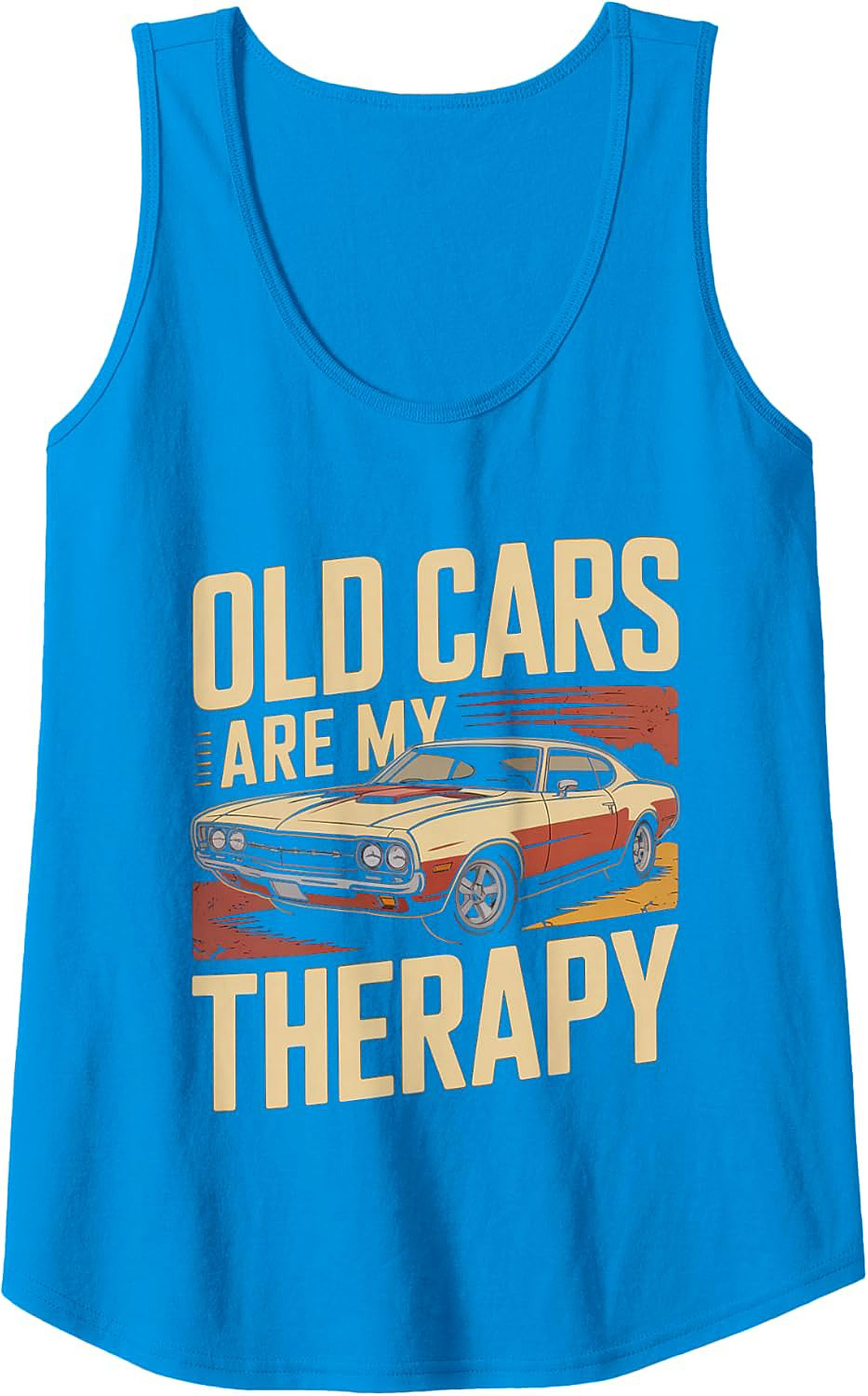 Muscle Car Graphic Tank Top Old Cars Are My Therapy Gift