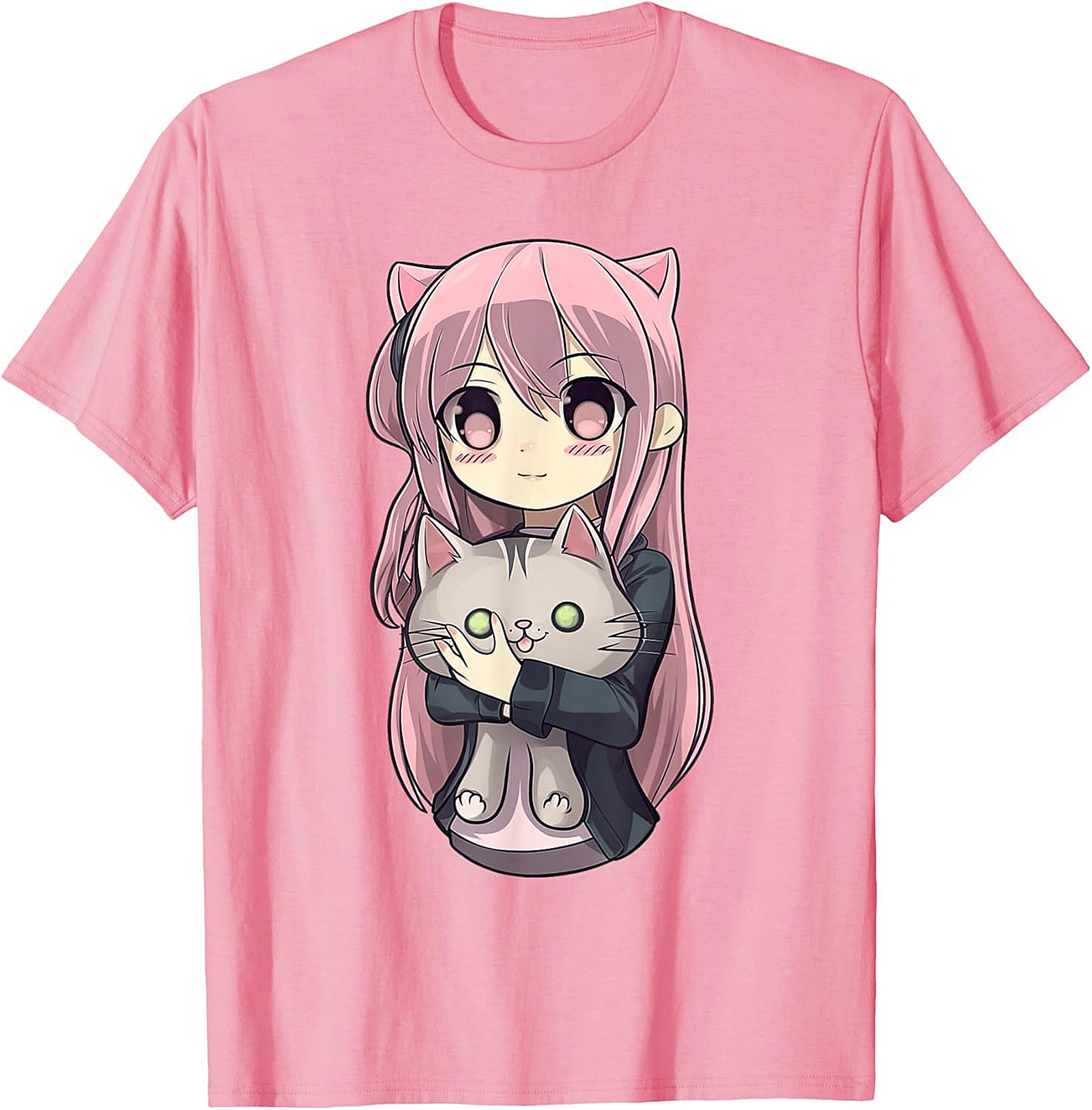 Kawaii Anime Cat Girl T-shirt | Cute Neko Graphic Tee Gift