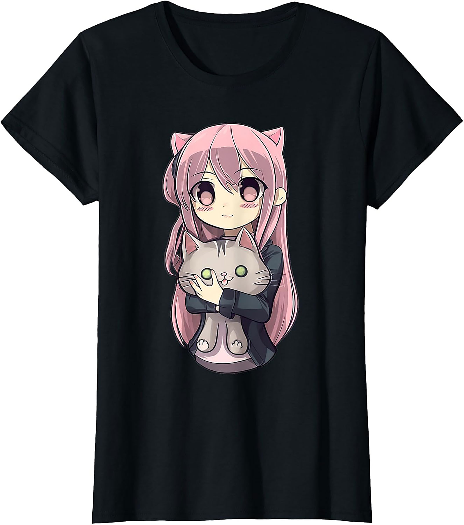 Kawaii Anime Cat Girl T-shirt | Cute Neko Graphic Tee Gift
