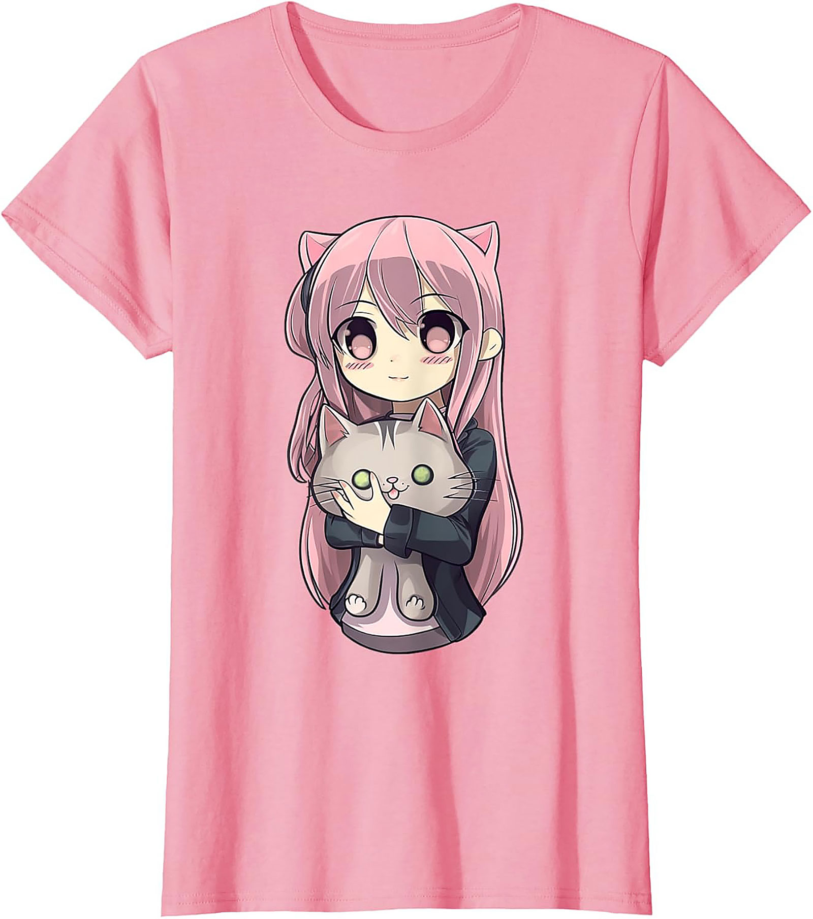 Kawaii Anime Cat Girl T-shirt | Cute Neko Graphic Tee Gift