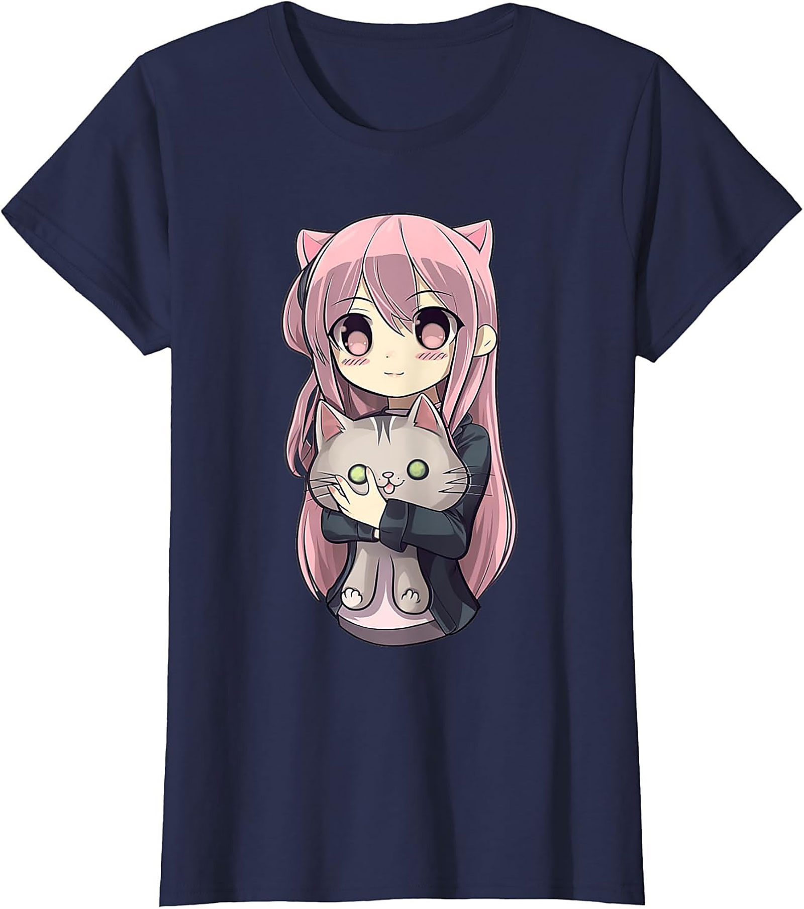 Kawaii Anime Cat Girl T-shirt | Cute Neko Graphic Tee Gift