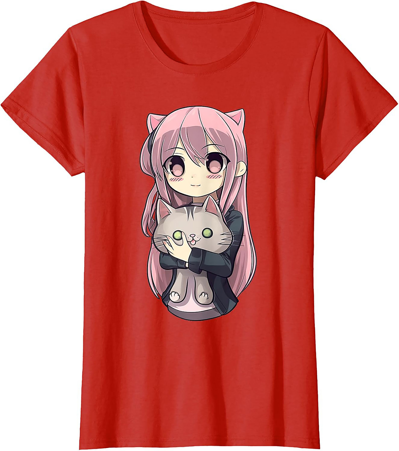Kawaii Anime Cat Girl T-shirt | Cute Neko Graphic Tee Gift