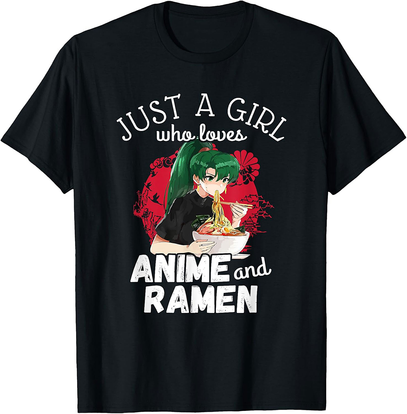 Anime and Ramen T-Shirt | Funny Graphic Tee | Soft Cotton