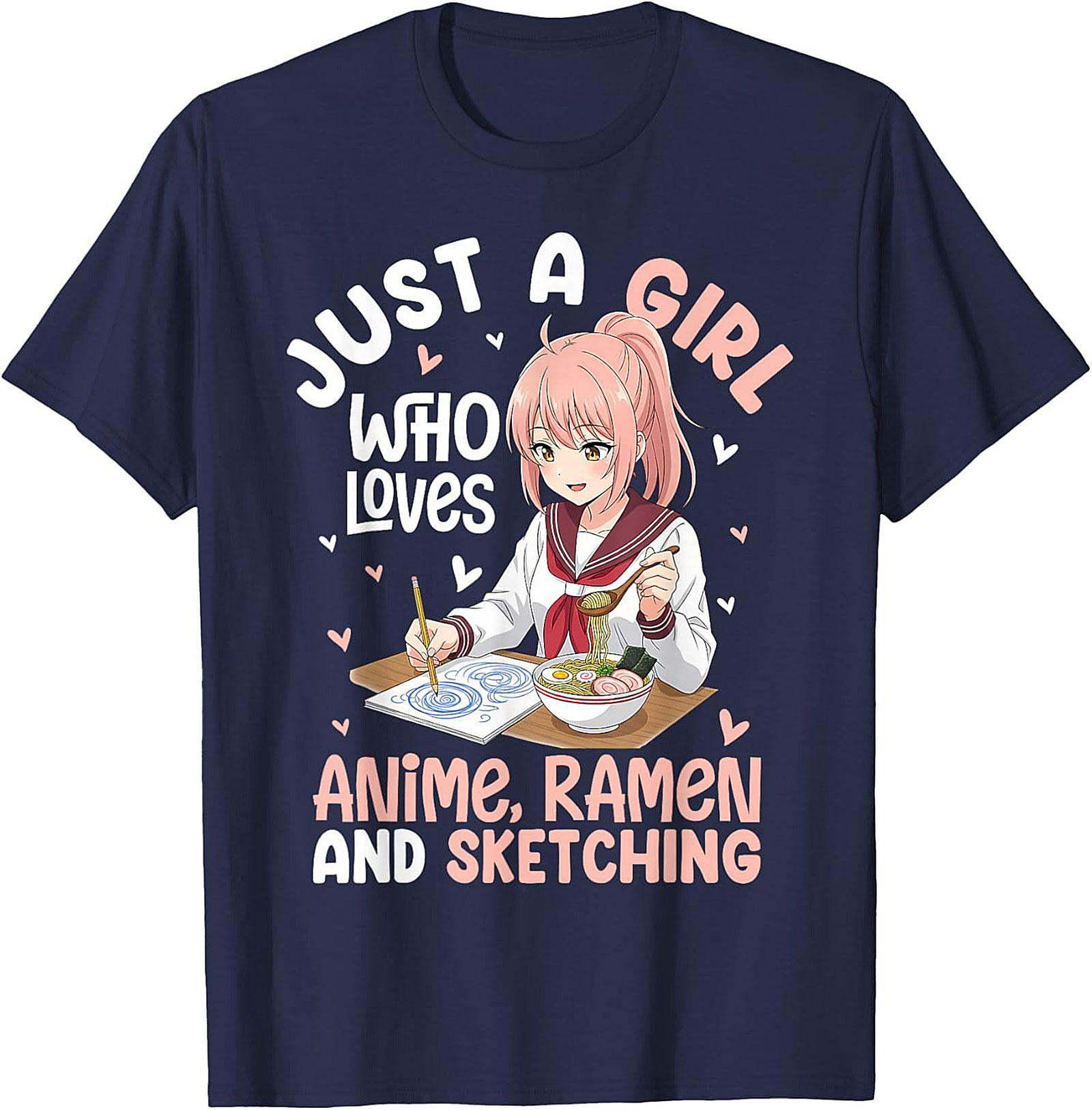 Anime Ramen Sketching Graphic Tee | Funny Otaku Shirt Gift