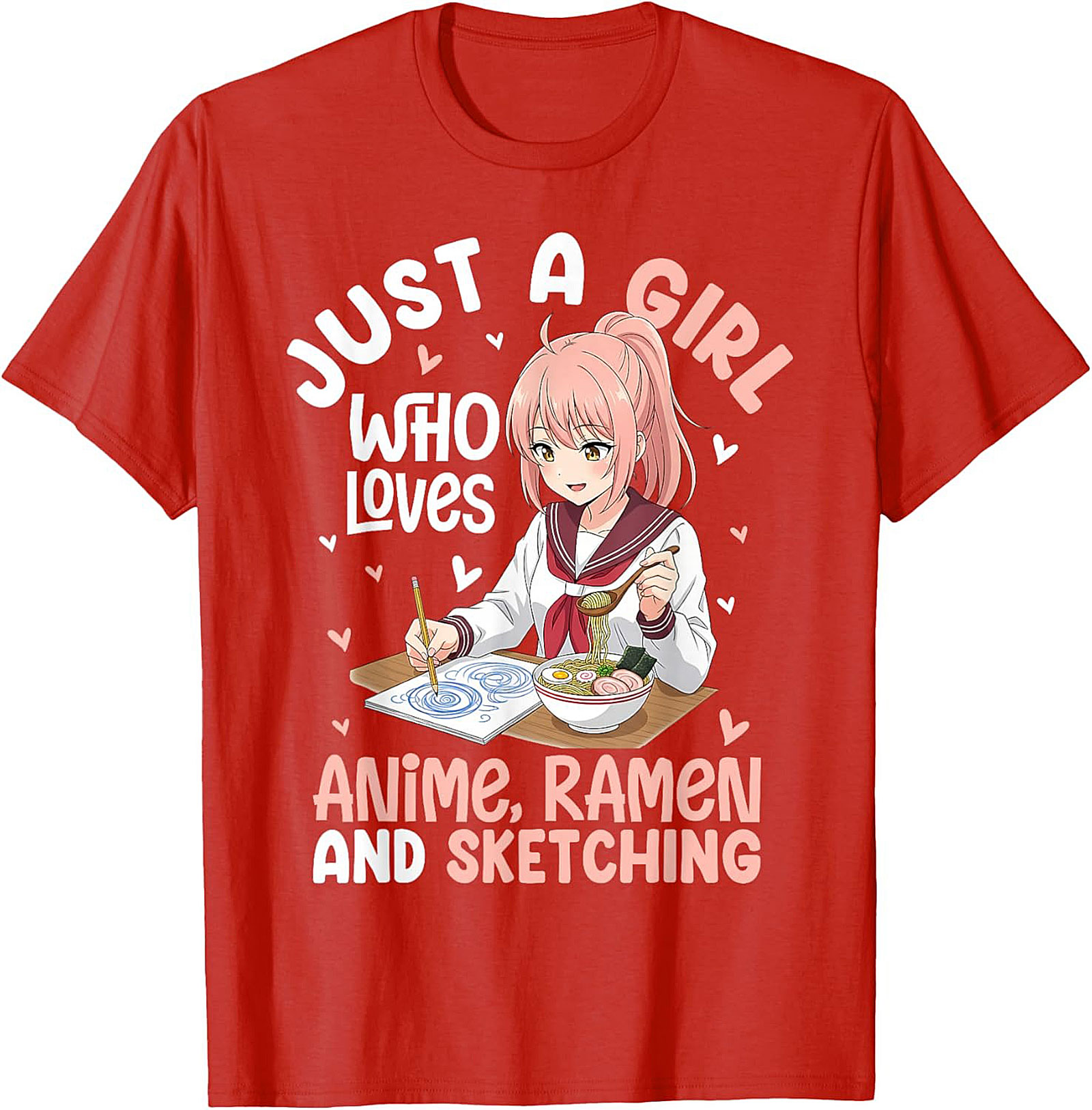 Anime Ramen Sketching Graphic Tee | Funny Otaku Shirt Gift