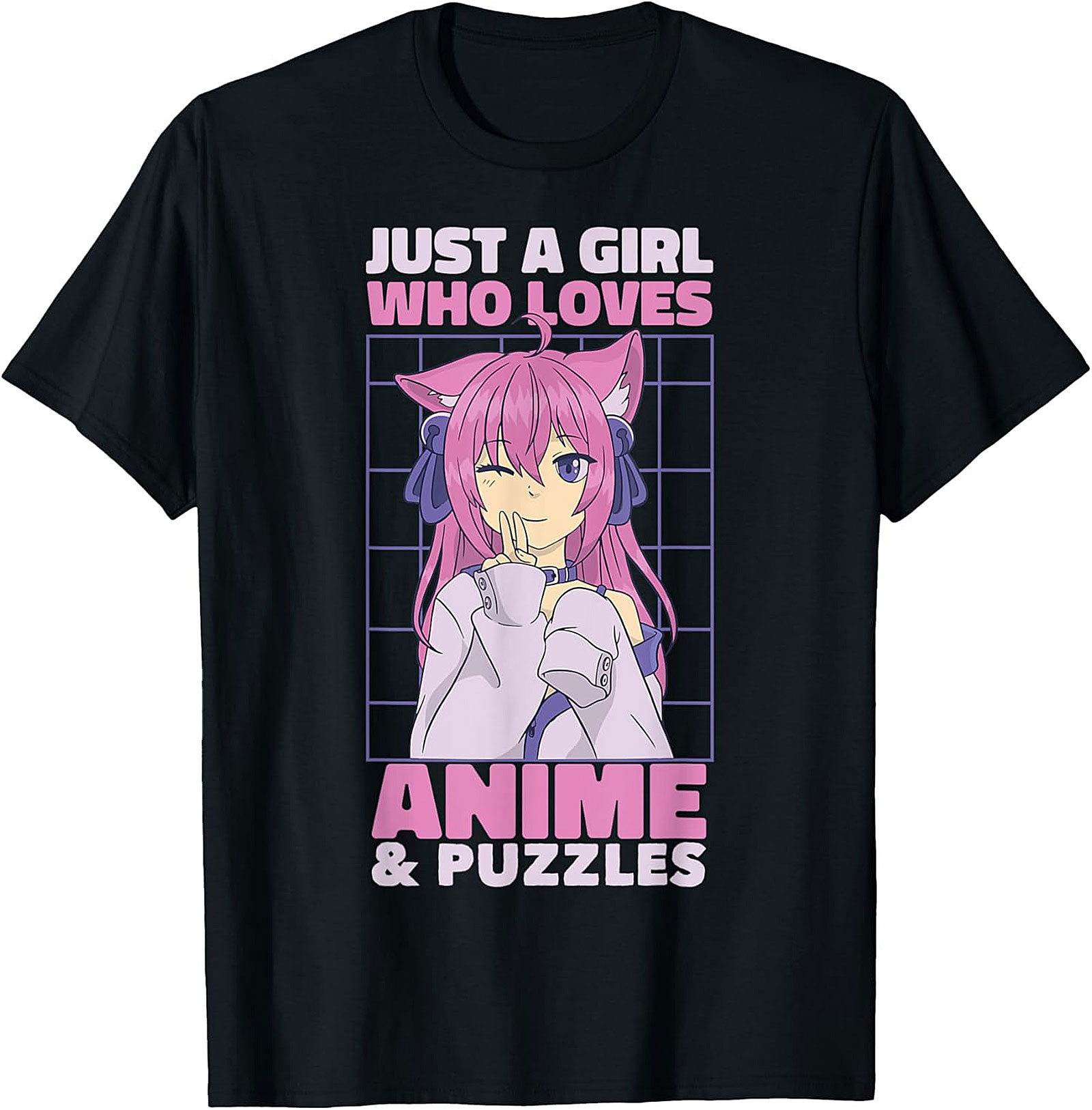 Anime Puzzles Graphic Tee | Funny Neko Girl Unisex Shirt