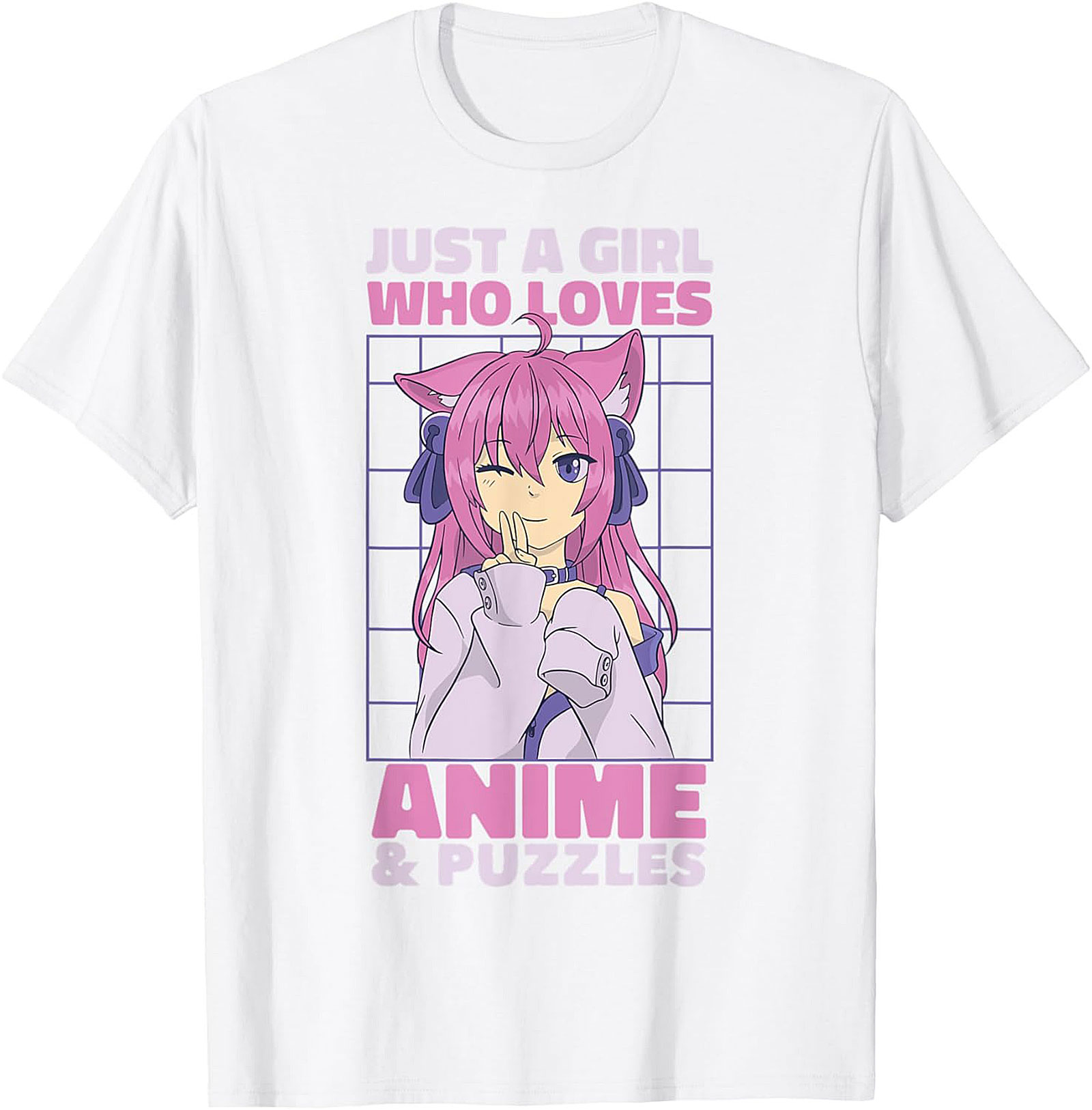 Anime Puzzles Graphic Tee | Funny Neko Girl Unisex Shirt