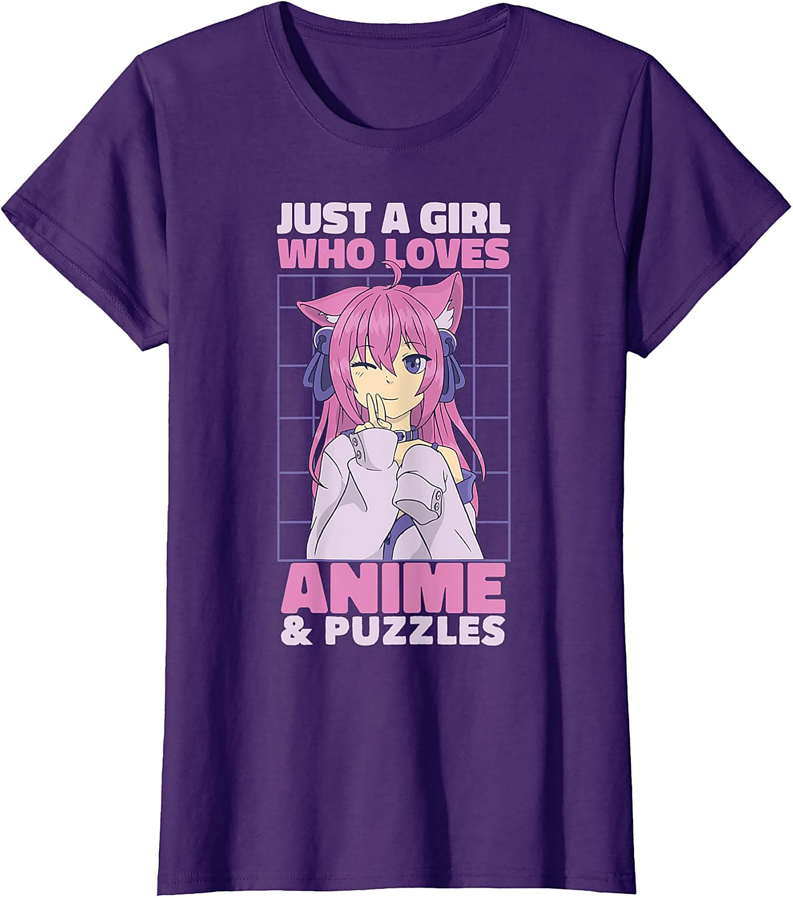 Anime Puzzles Graphic Tee | Funny Neko Girl Unisex Shirt