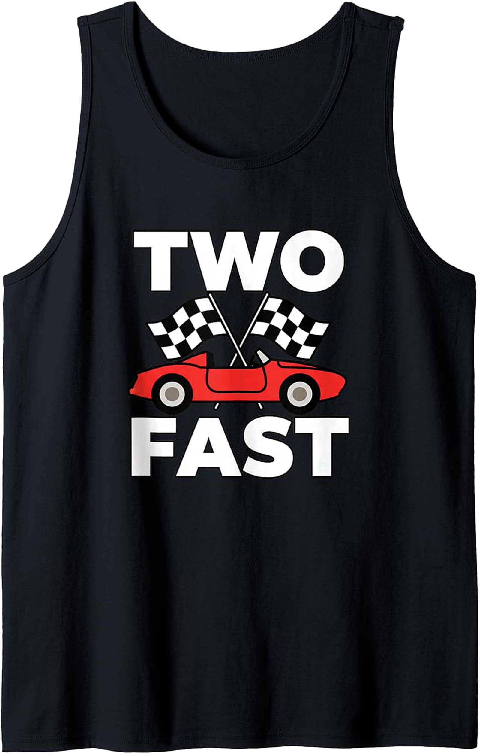 TWO FAST 2nd Birthday Racing Tank Top Race Car Gift