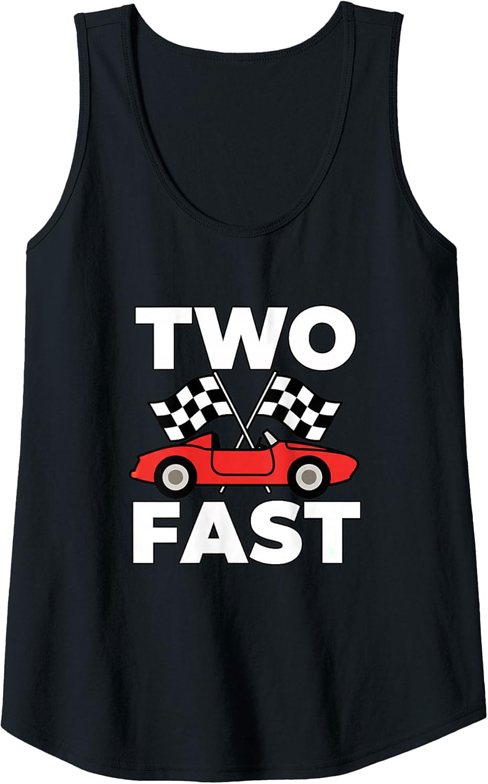 TWO FAST 2nd Birthday Racing Tank Top Race Car Gift