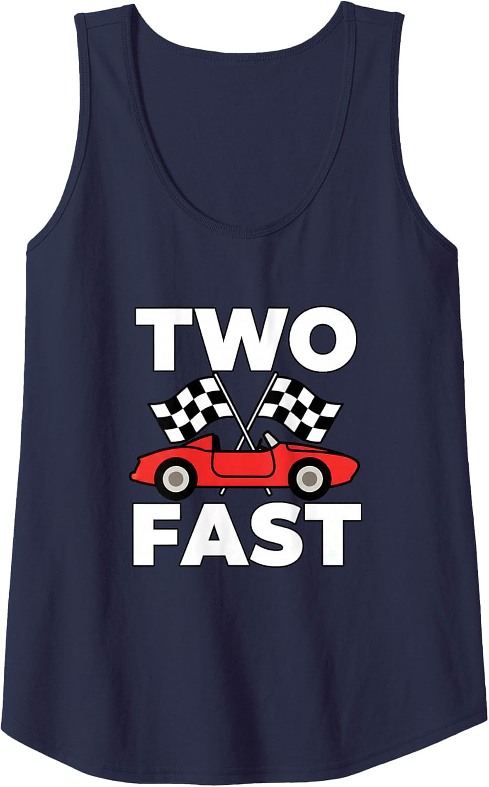 TWO FAST 2nd Birthday Racing Tank Top Race Car Gift