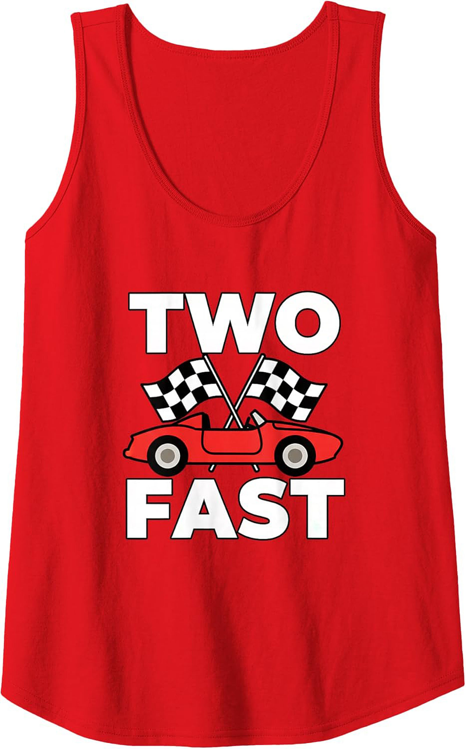 TWO FAST 2nd Birthday Racing Tank Top Race Car Gift