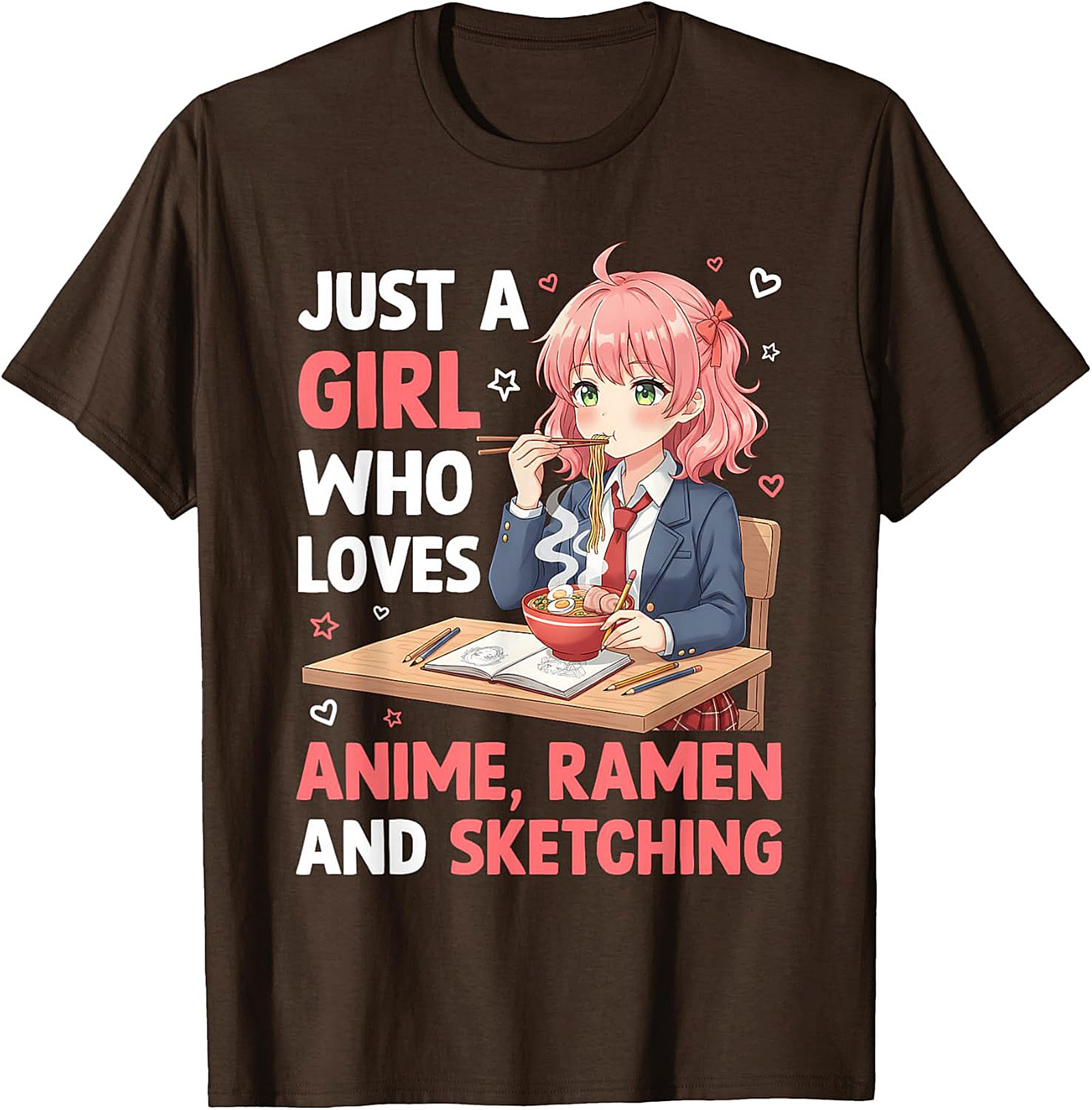 Anime Ramen Sketching T-Shirt | Cute Otaku Graphic Tee