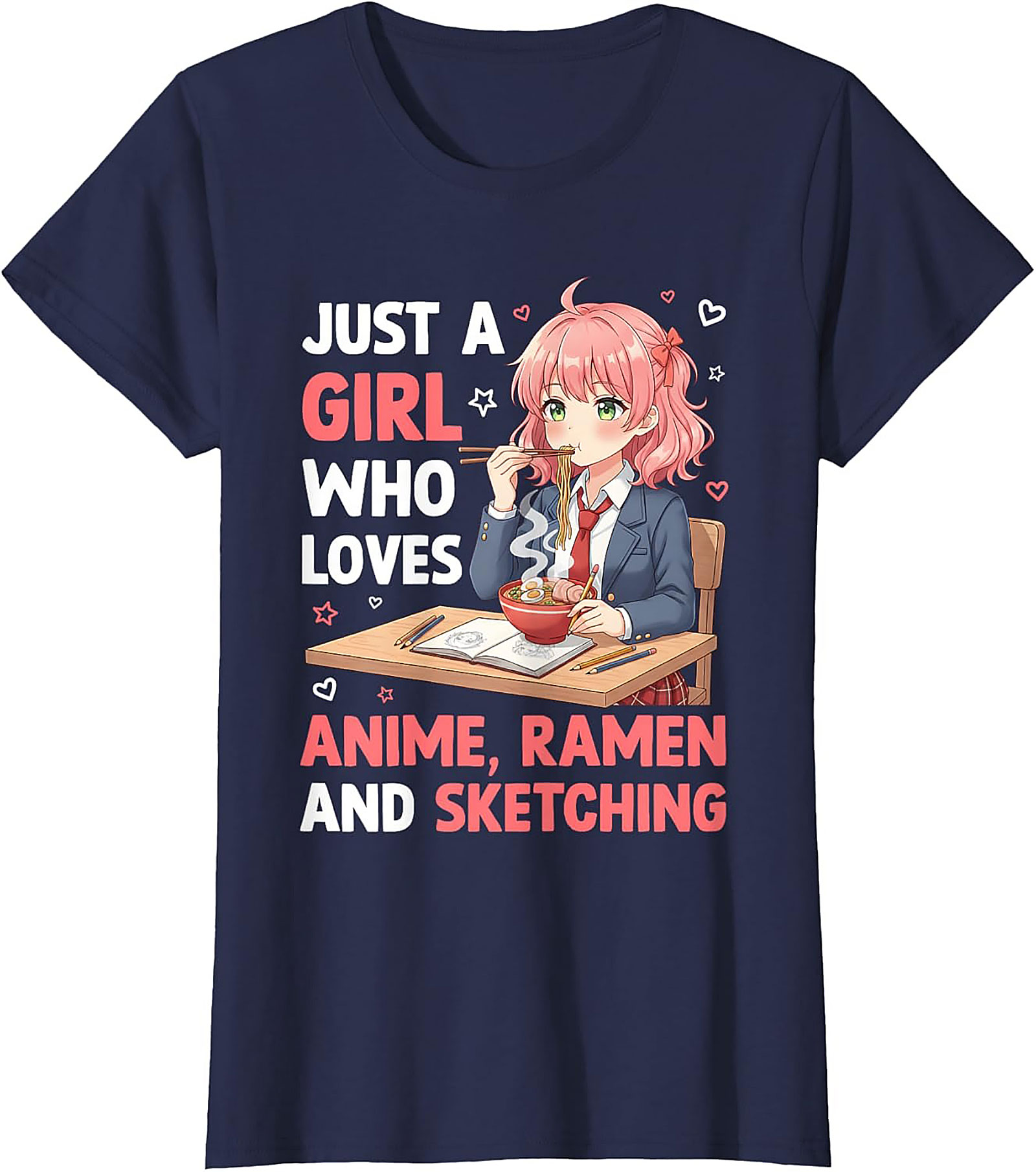 Anime Ramen Sketching T-Shirt | Cute Otaku Graphic Tee