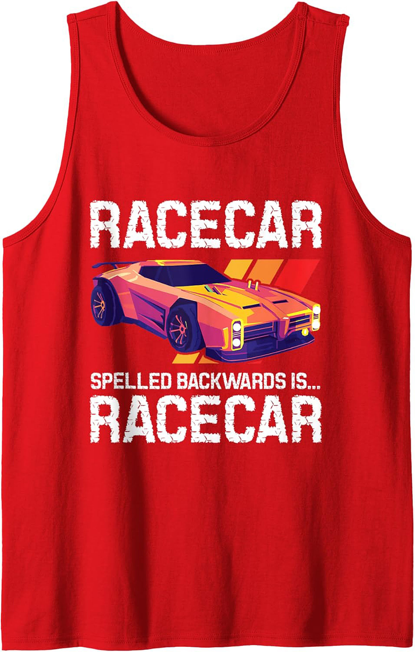 Funny Racecar Graphic Tank Top Unisex Sleeveless Shirt