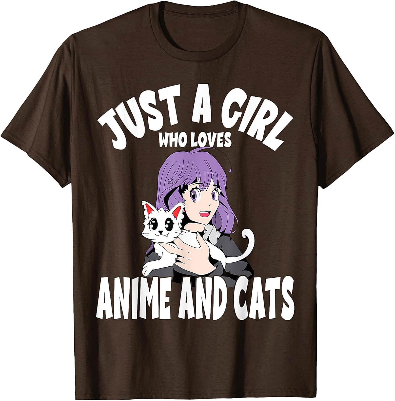 Anime and Cats T-Shirt | Funny Otaku Girl Graphic Tee