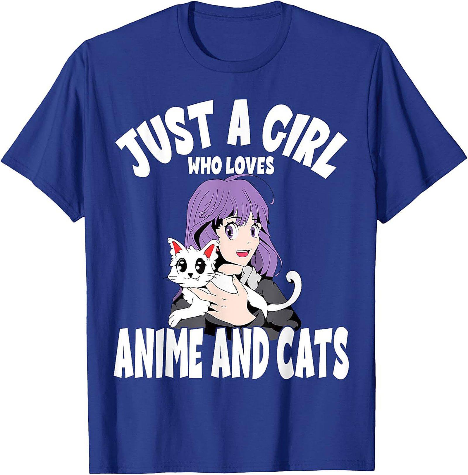 Anime and Cats T-Shirt | Funny Otaku Girl Graphic Tee