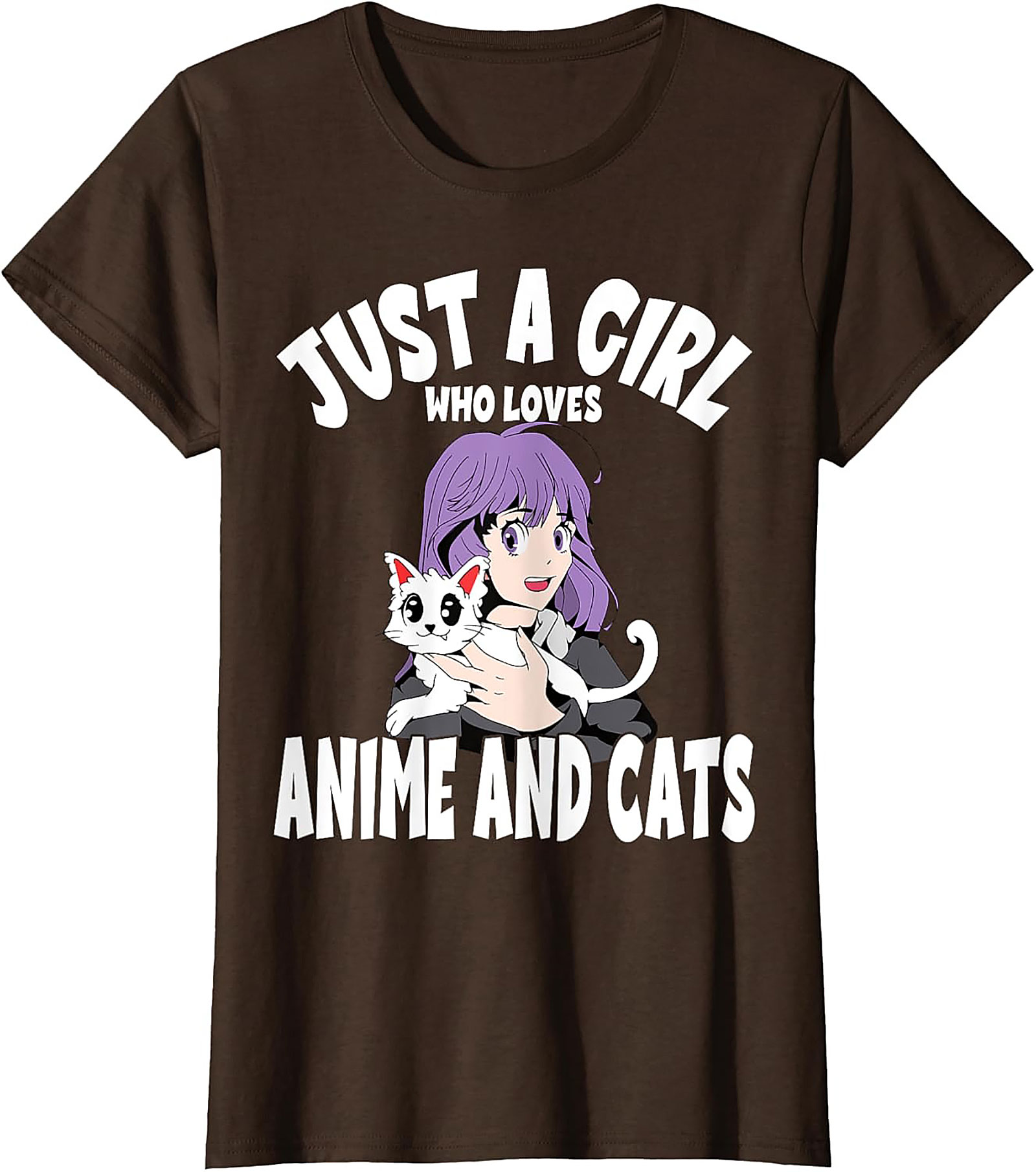 Anime and Cats T-Shirt | Funny Otaku Girl Graphic Tee