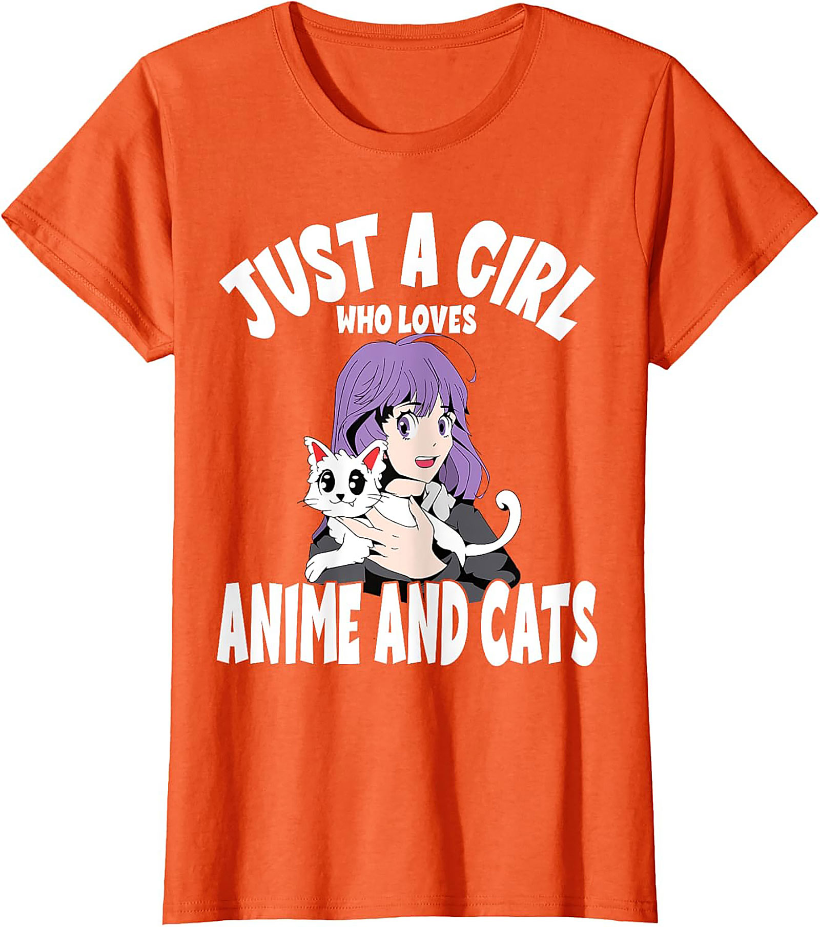 Anime and Cats T-Shirt | Funny Otaku Girl Graphic Tee