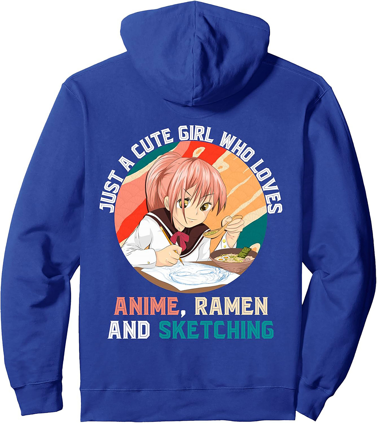 Anime Ramen Sketching Pullover Hoodie | Cozy Otaku Gift
