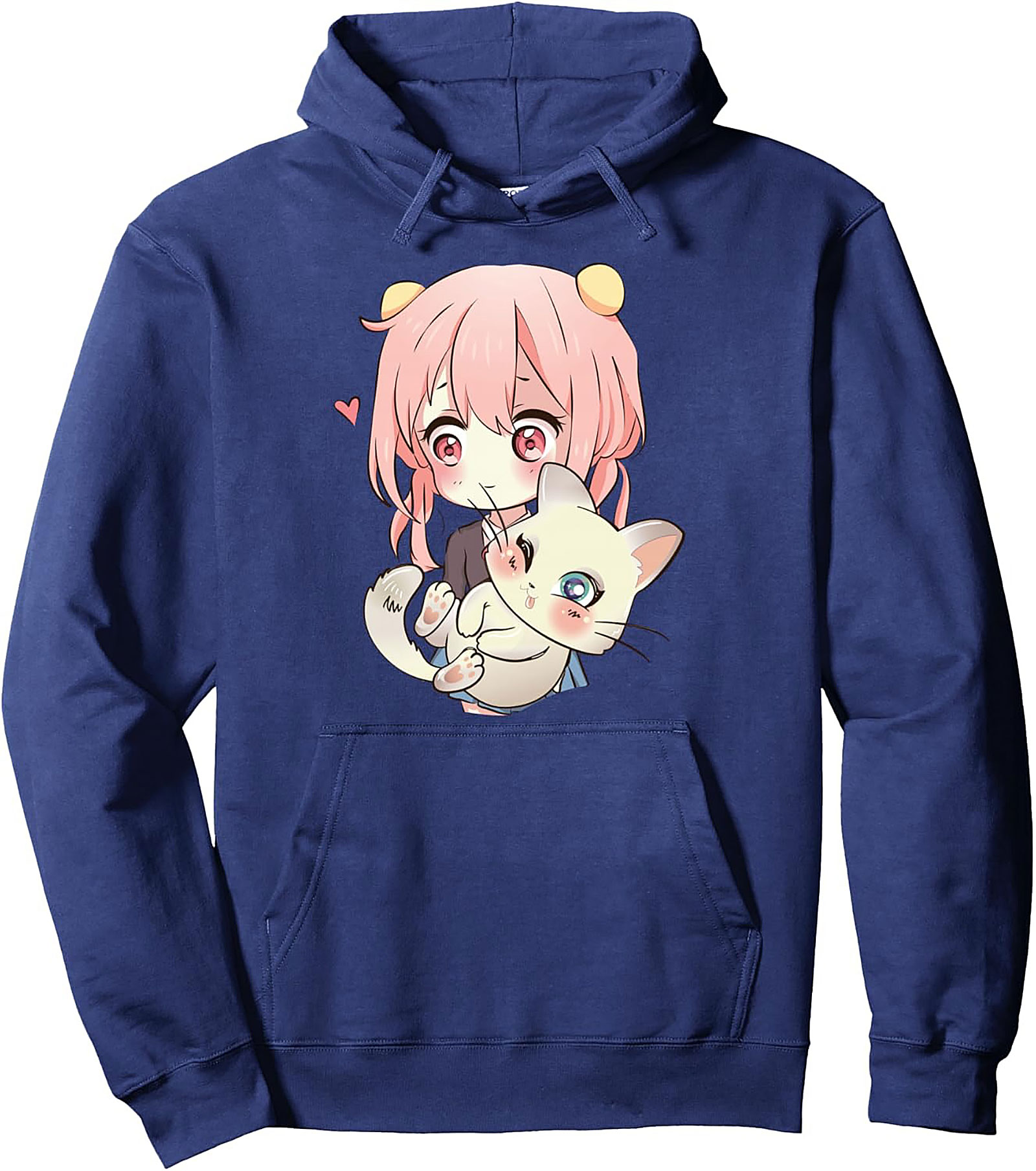 Kawaii Chibi Cat Anime Pullover Hoodie | Cozy Unisex Fit