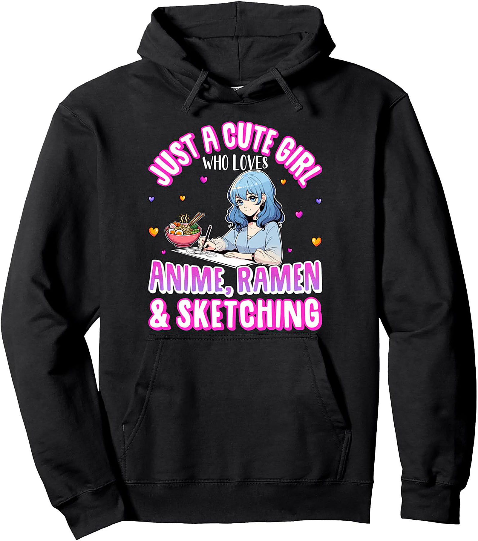 Anime Ramen Girl Graphic Hoodie | Cozy Pullover